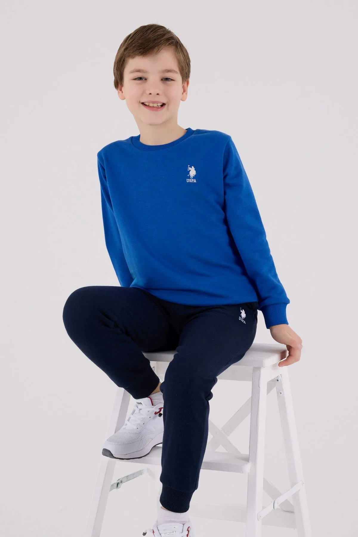 4-15 Yaş Lisanslı Us Polo Assn Erkek Çocuk Takım-Saks