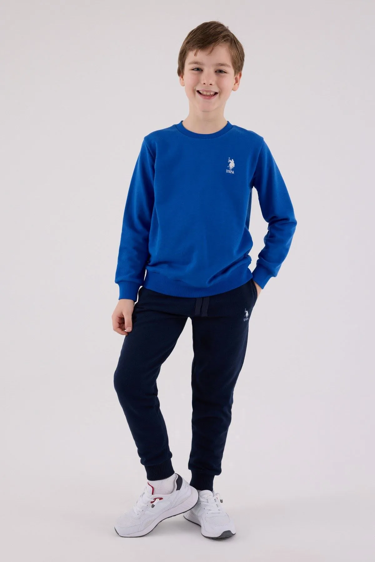 4-15 Yaş Lisanslı Us Polo Assn Erkek Çocuk Takım-Saks