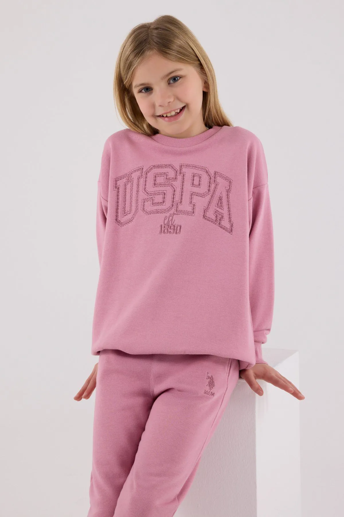 4-15 Yaş Lisanslı Us Polo Assn Kız Çocuk Takım-Gül Kurusu