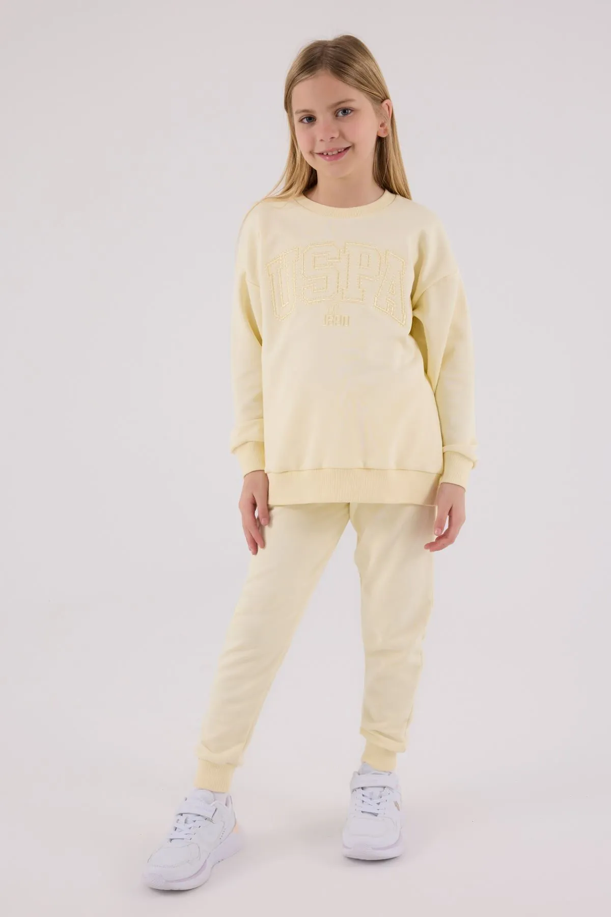 4-15 Yaş Lisanslı Us Polo Assn Kız Çocuk Takım-Limon