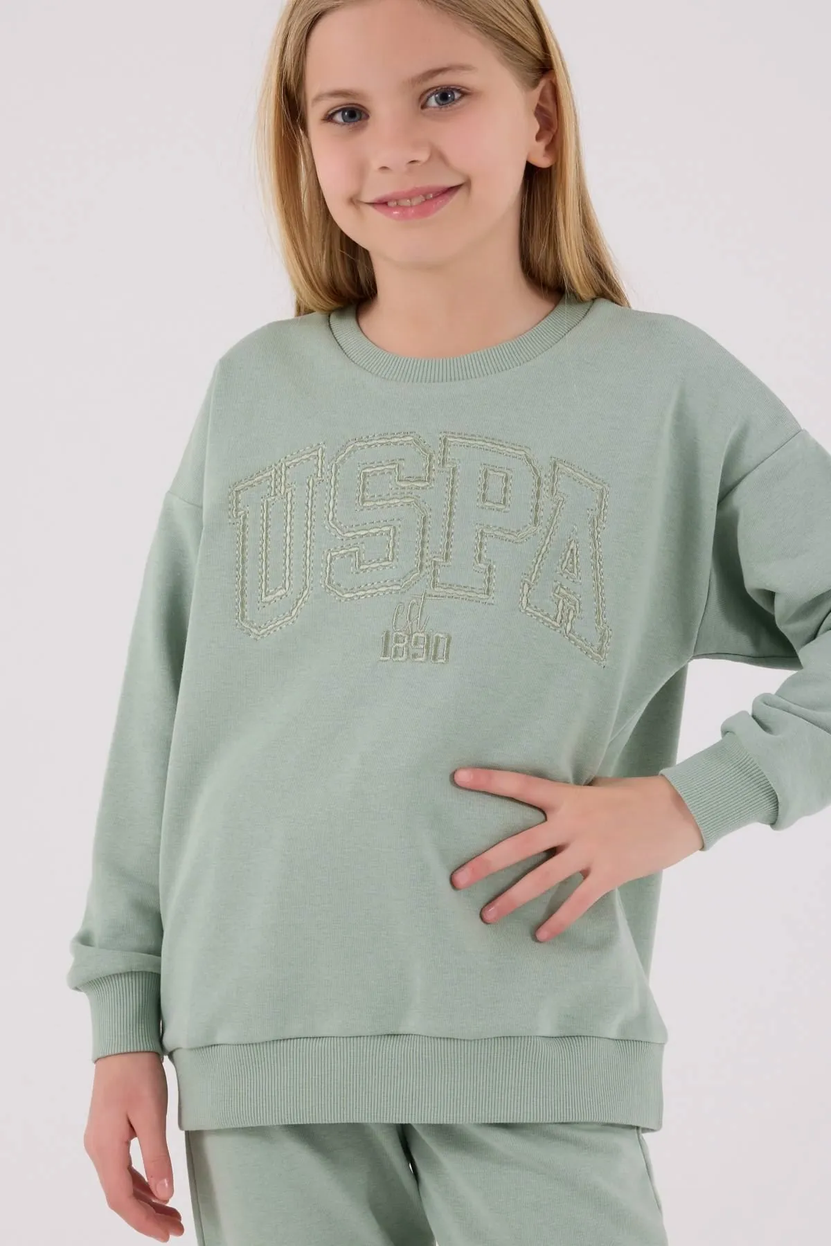 4-15 Yaş Lisanslı Us Polo Assn Kız Çocuk Takım-Su Yeşili