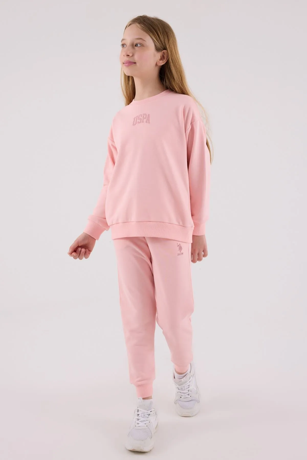 4-15 Yaş Lisanslı Us Polo Assn Kız Çocuk Takım-Pembe