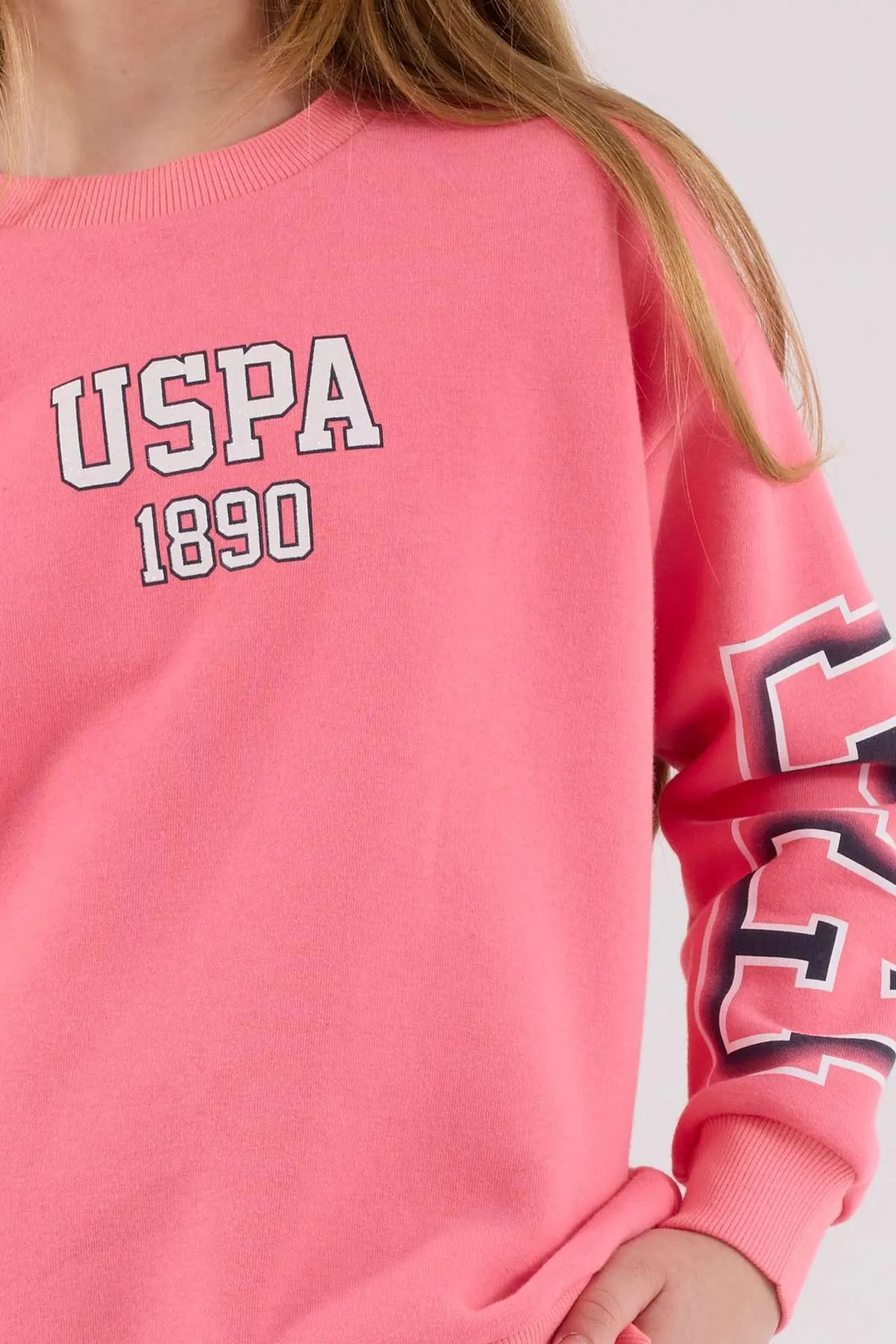 4-15 Yaş Lisanslı Us Polo Assn Kız Çocuk Takım-Pembe
