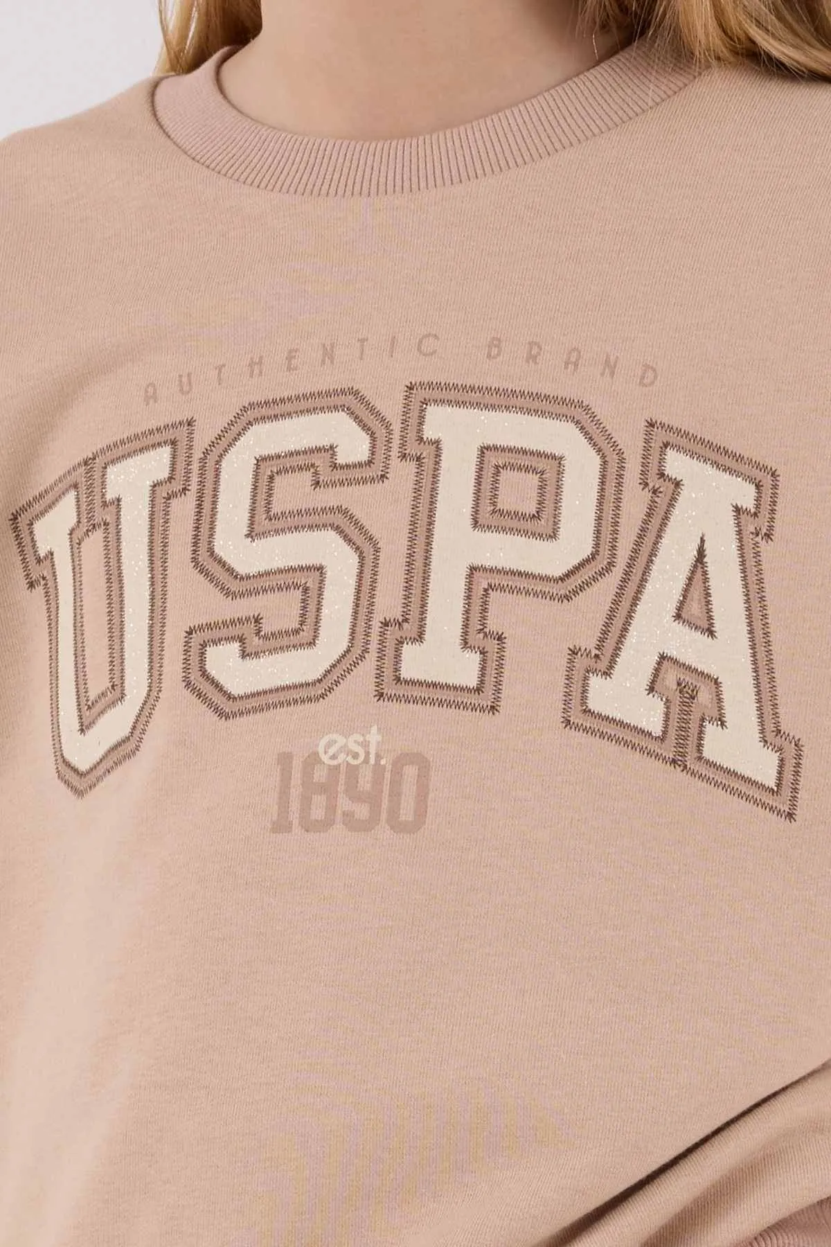 4-15 Yaş Lisanslı Us Polo Assn Kız Çocuk Takım-Latte
