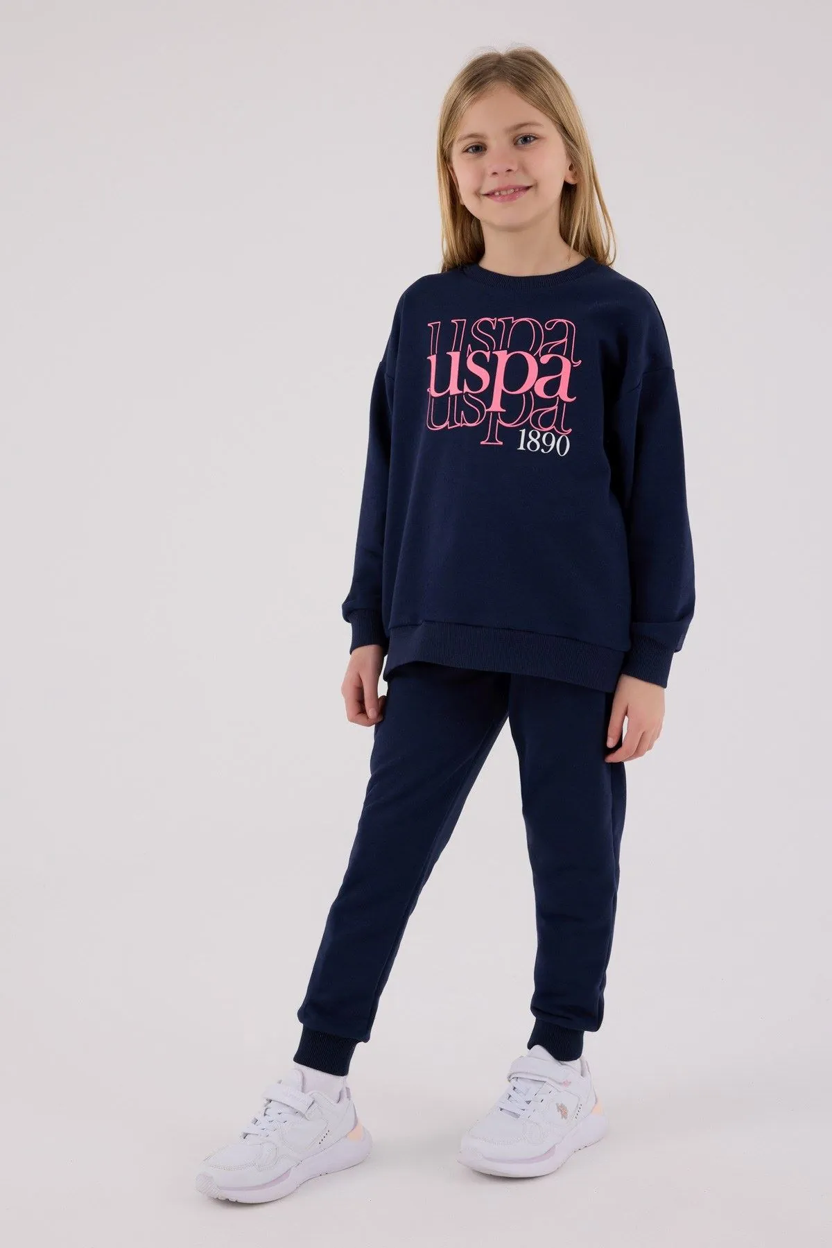 4-15 Yaş Lisanslı Us Polo Assn Kız Çocuk Takım-Lacivert