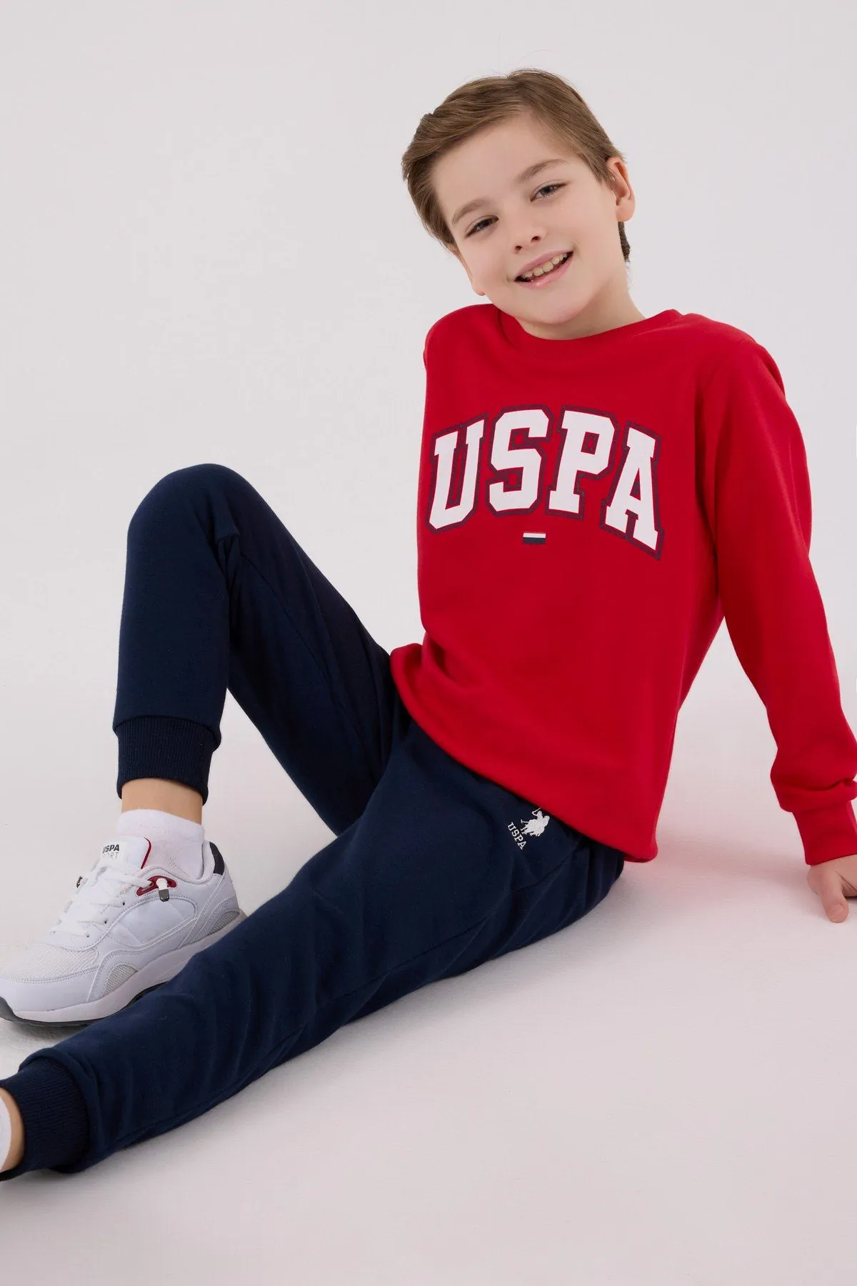 4-15 Yaş Lisanslı Us Polo Assn Erkek Çocuk Takım-Kırmızı