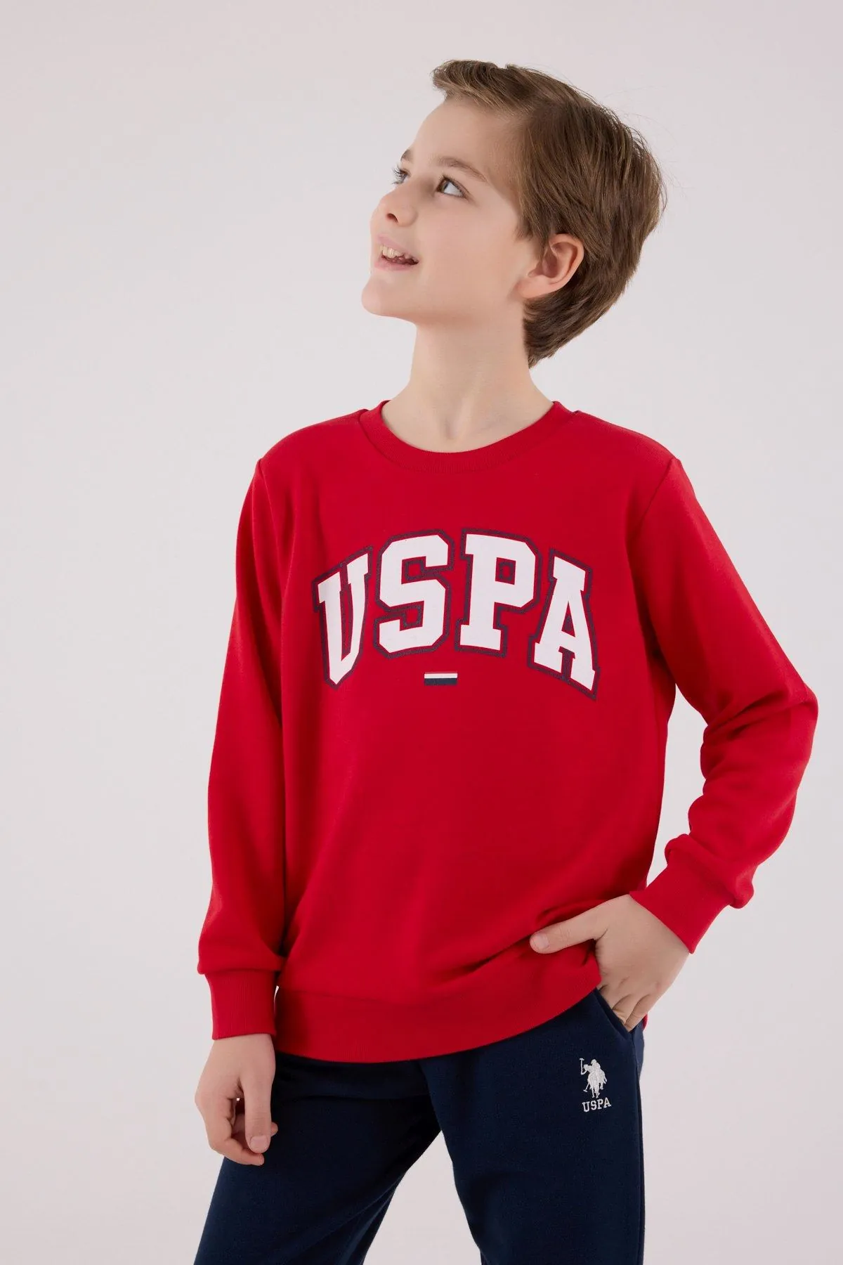 4-15 Yaş Lisanslı Us Polo Assn Erkek Çocuk Takım-Kırmızı