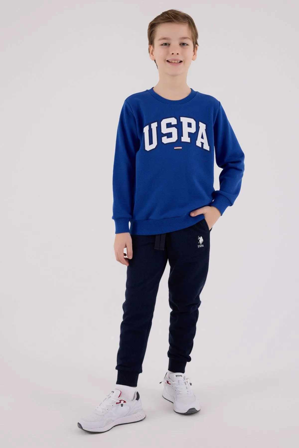 4-15 Yaş Lisanslı Us Polo Assn Erkek Çocuk Takım-Saks