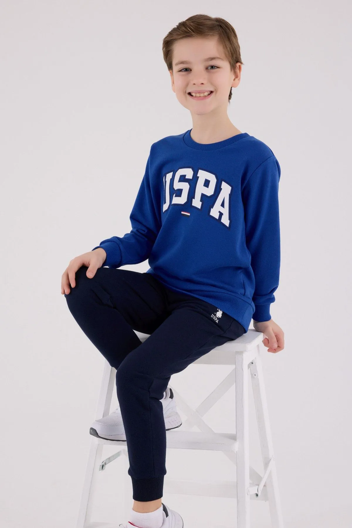 4-15 Yaş Lisanslı Us Polo Assn Erkek Çocuk Takım-Saks