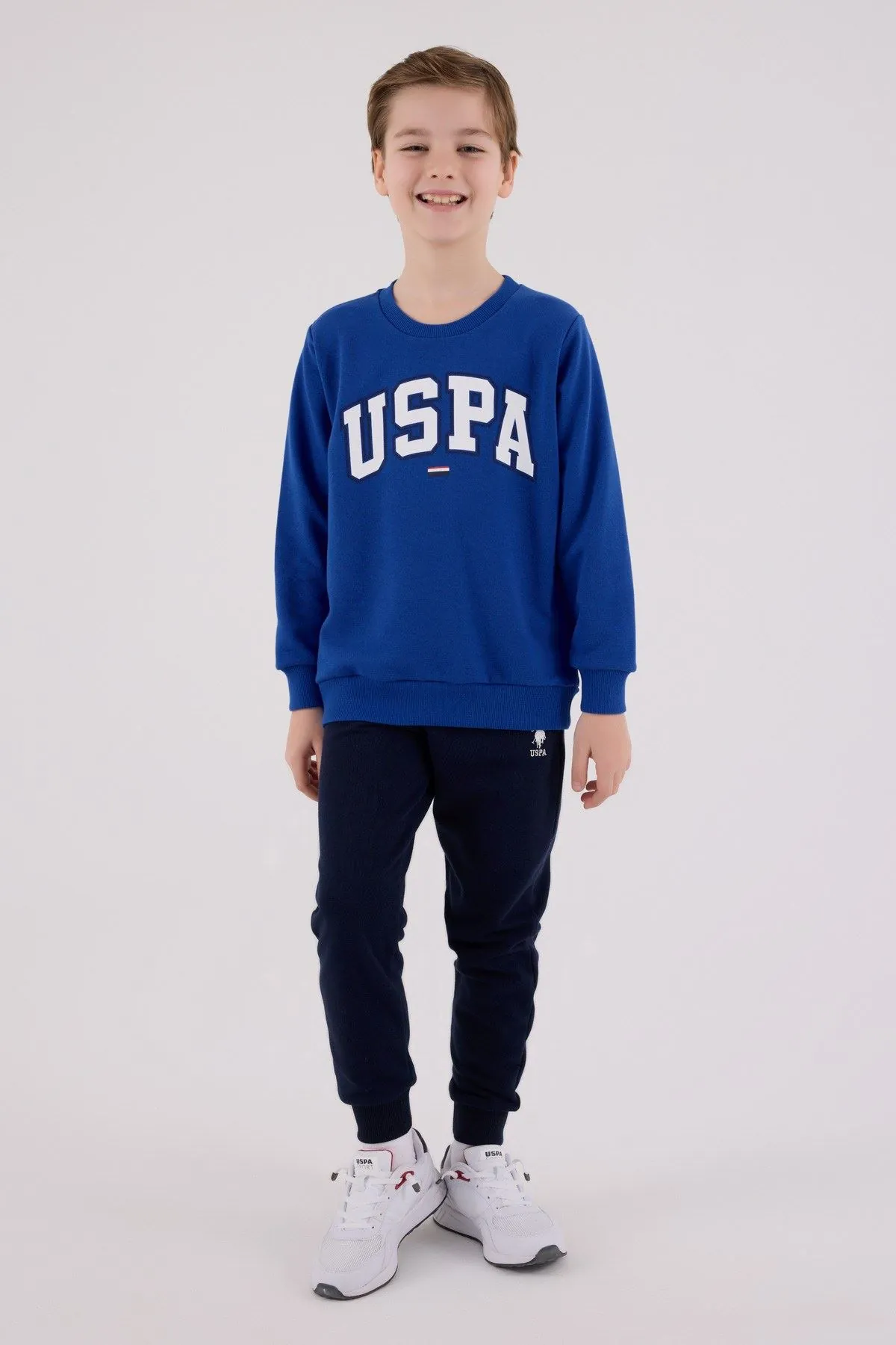 4-15 Yaş Lisanslı Us Polo Assn Erkek Çocuk Takım-Saks