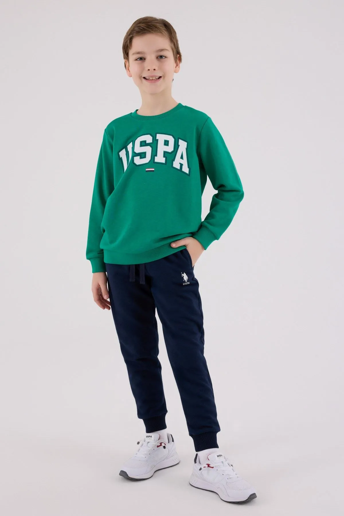 4-15 Yaş Lisanslı Us Polo Assn Erkek Çocuk Takım-Yeşil