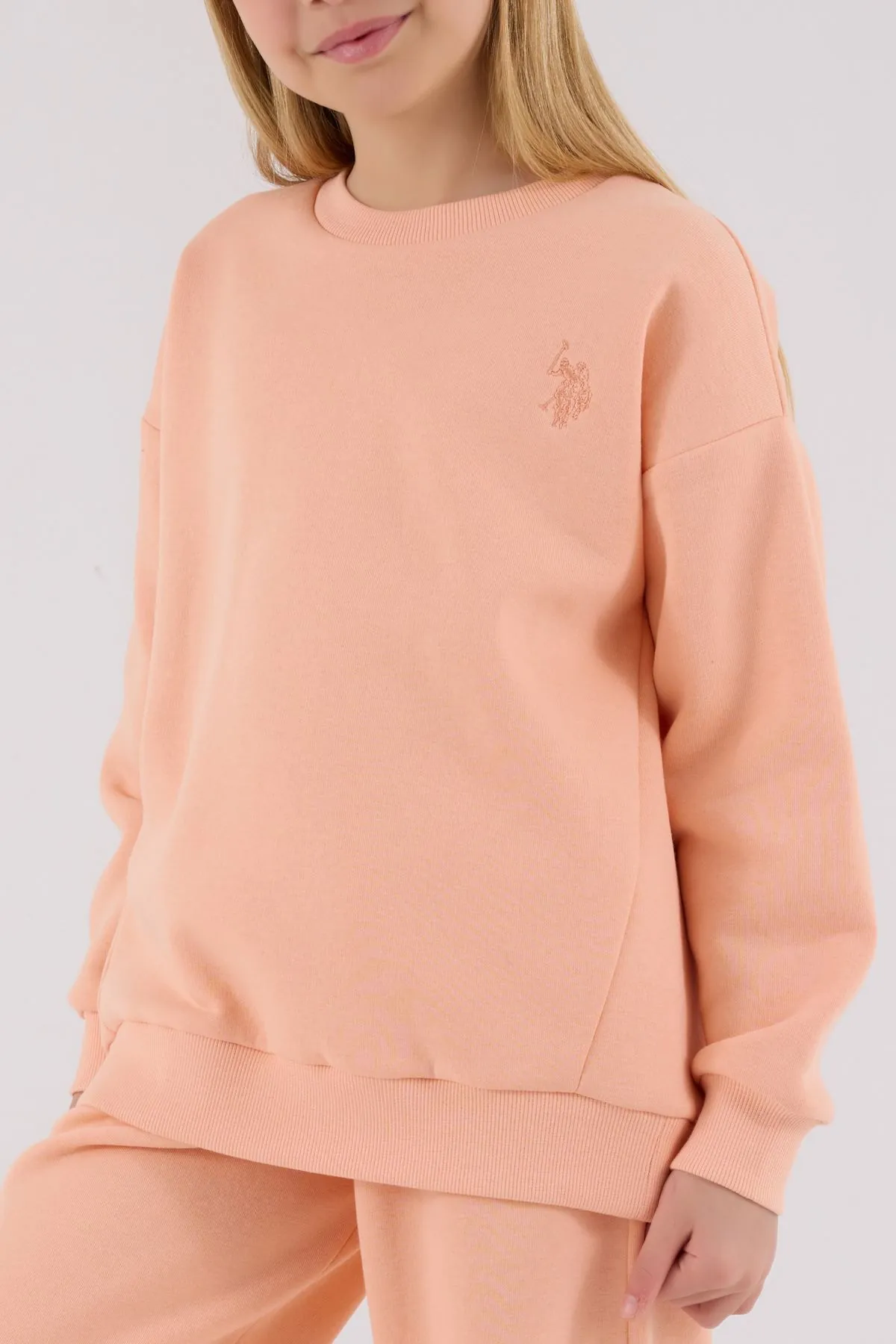 4-15 Yaş Lisanslı Us Polo Assn Kız Çocuk Takım-Somon