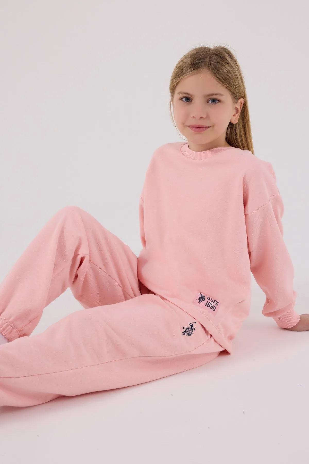 4-15 Yaş Lisanslı Us Polo Assn Kız Çocuk Takım-Pembe