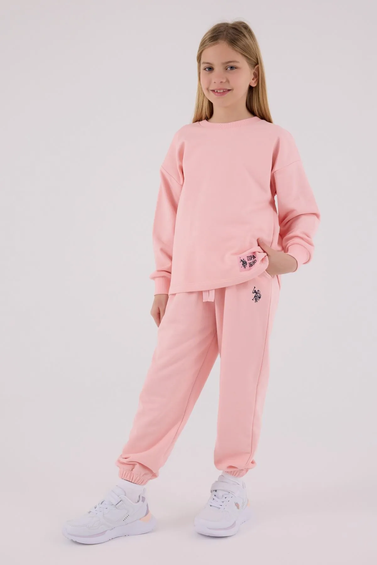 4-15 Yaş Lisanslı Us Polo Assn Kız Çocuk Takım-Pembe