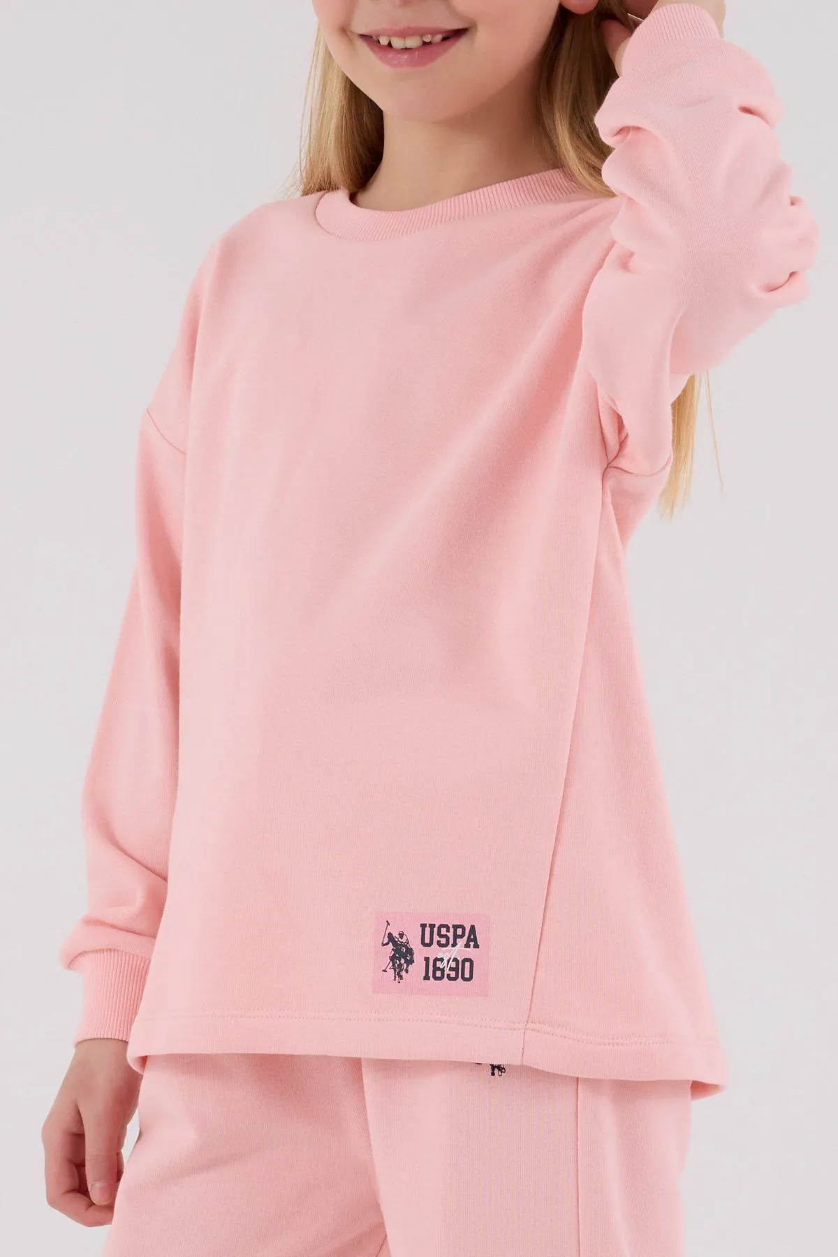 4-15 Yaş Lisanslı Us Polo Assn Kız Çocuk Takım-Pembe