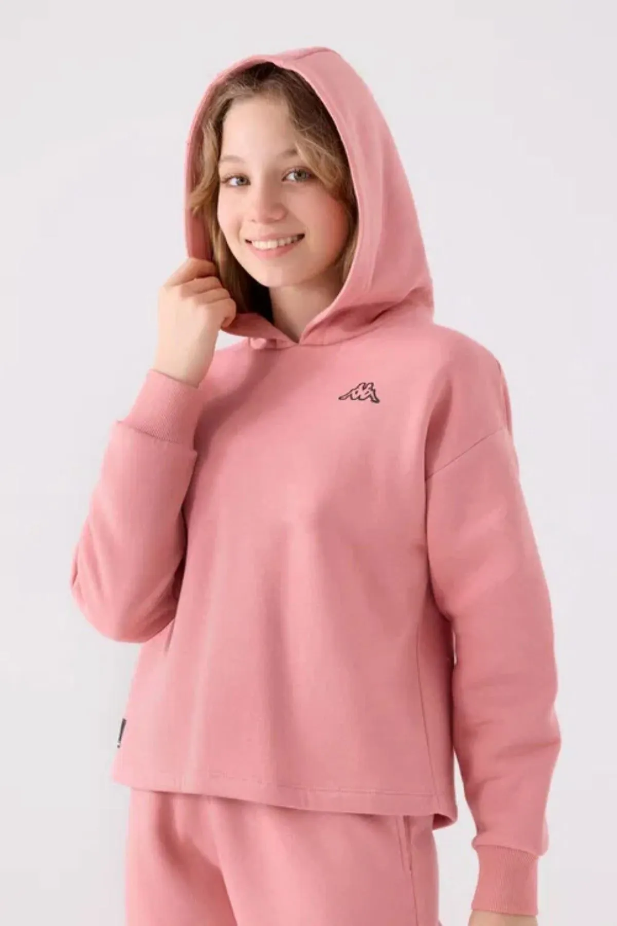 5-16 Yaş KAPPA Kız Çocuk Sweatshırt -Pudra-