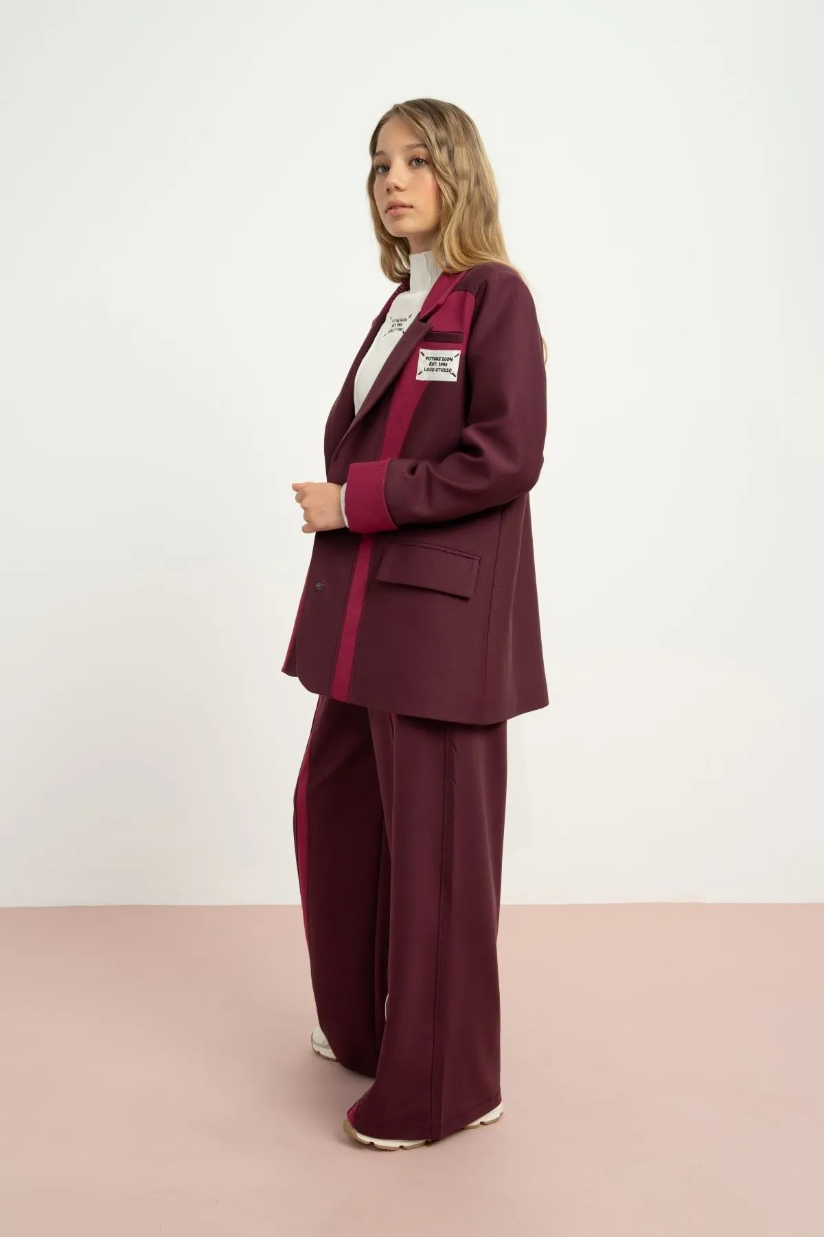 9-15 Yaş Moonlight Mist Kız Çocuk 3'Lü Takım-Bordo