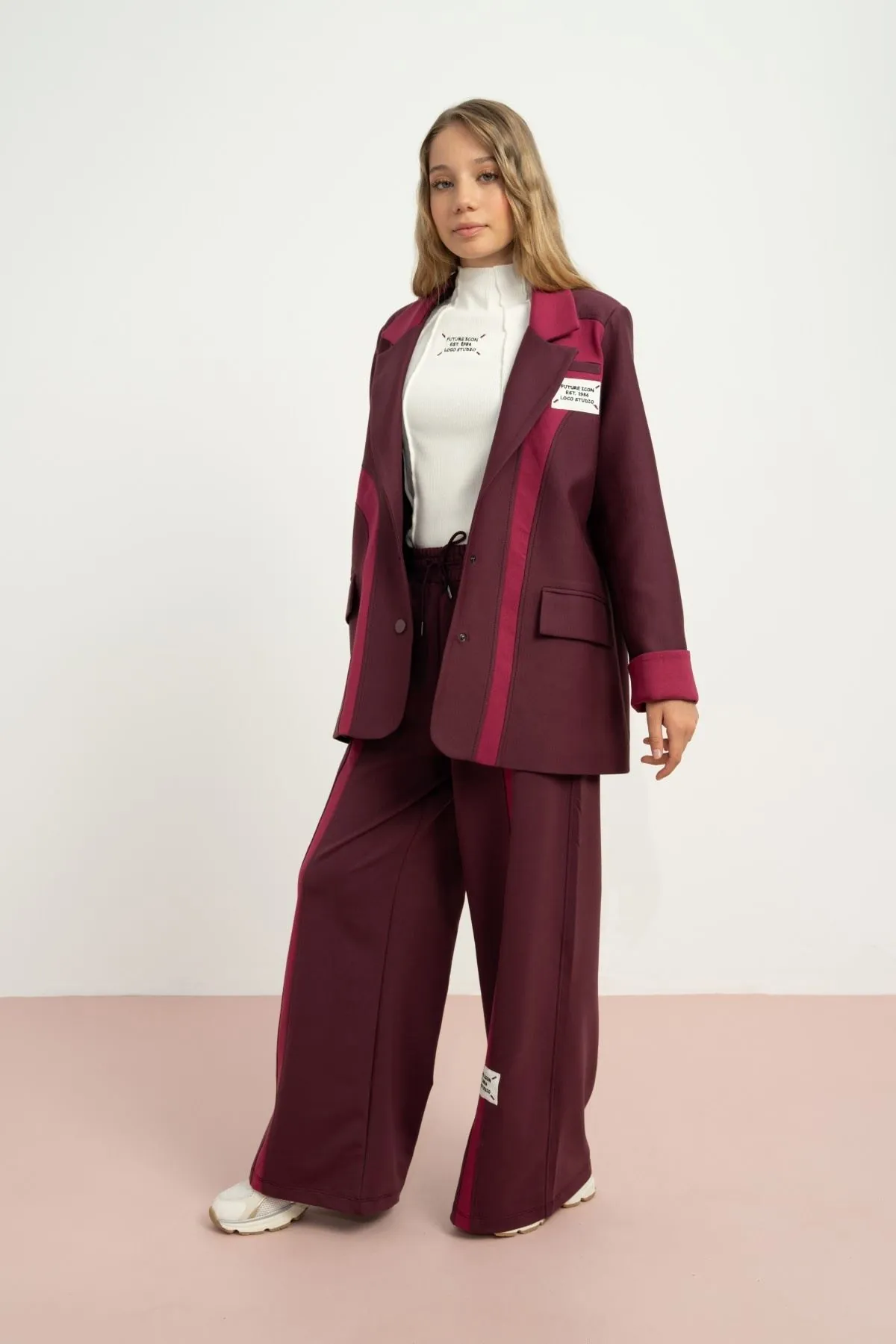 9-15 Yaş Moonlight Mist Kız Çocuk 3'Lü Takım-Bordo