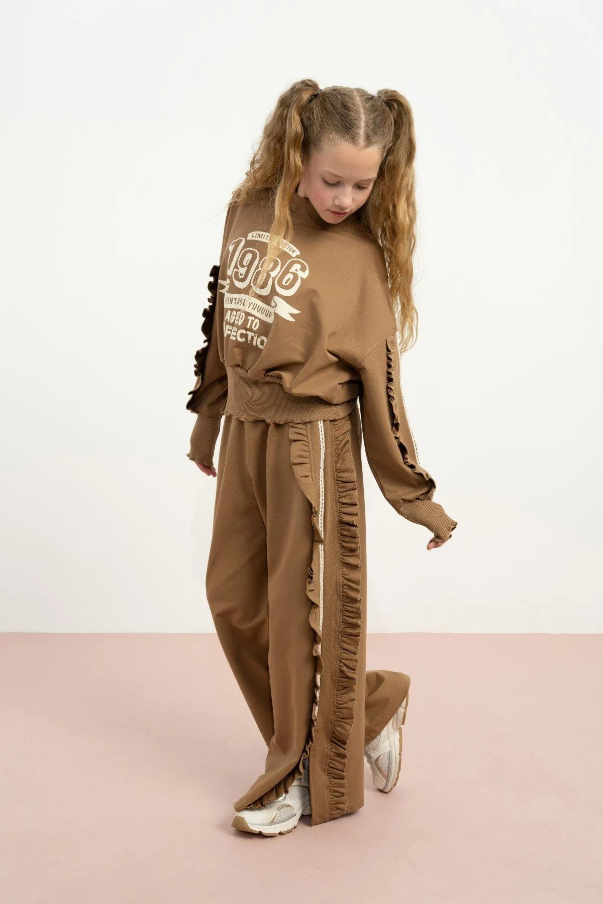 9-15 Yaş Vıntage Perfection Kız Çocuk Takım-Camel