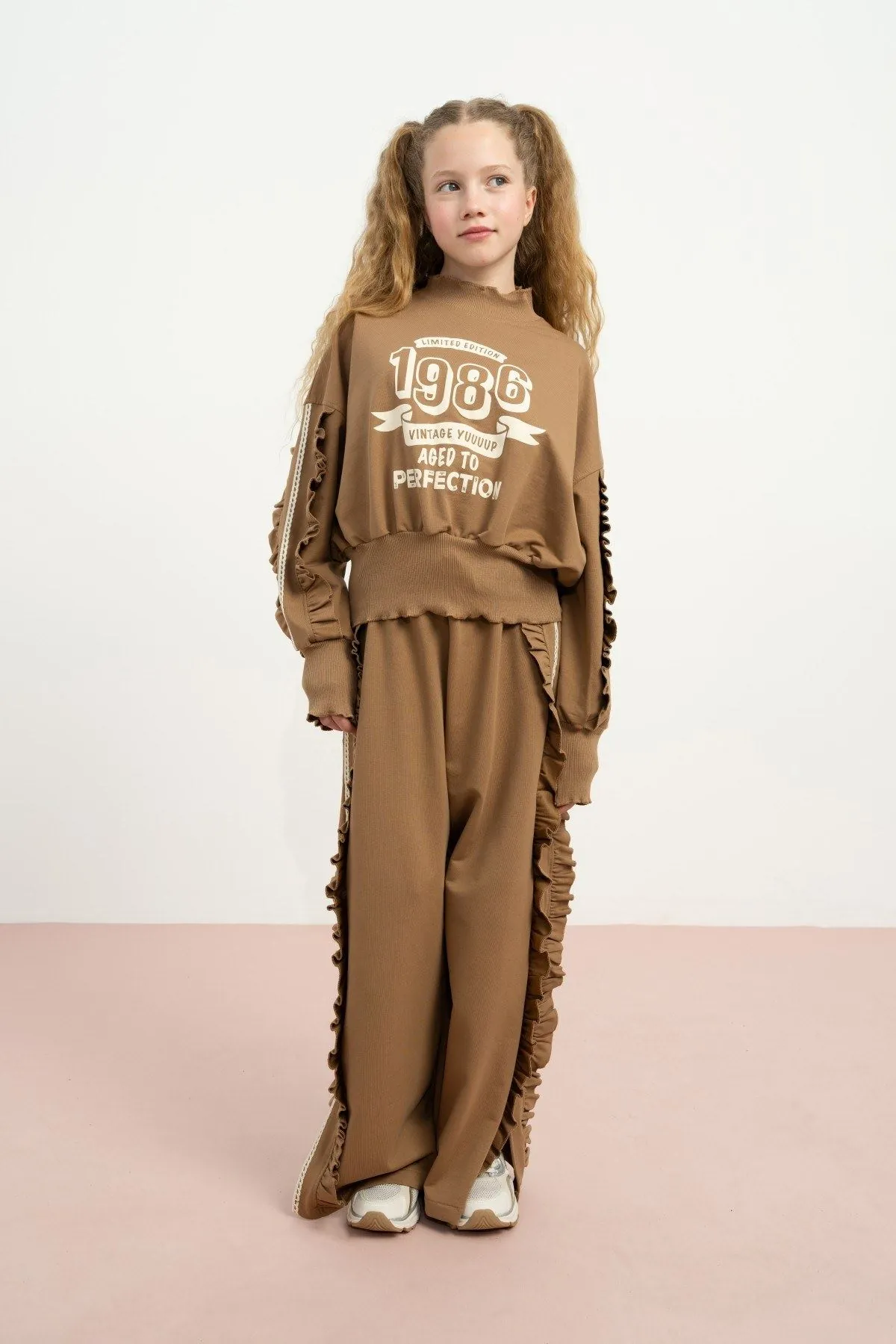 9-15 Yaş Vıntage Perfection Kız Çocuk Takım-Camel