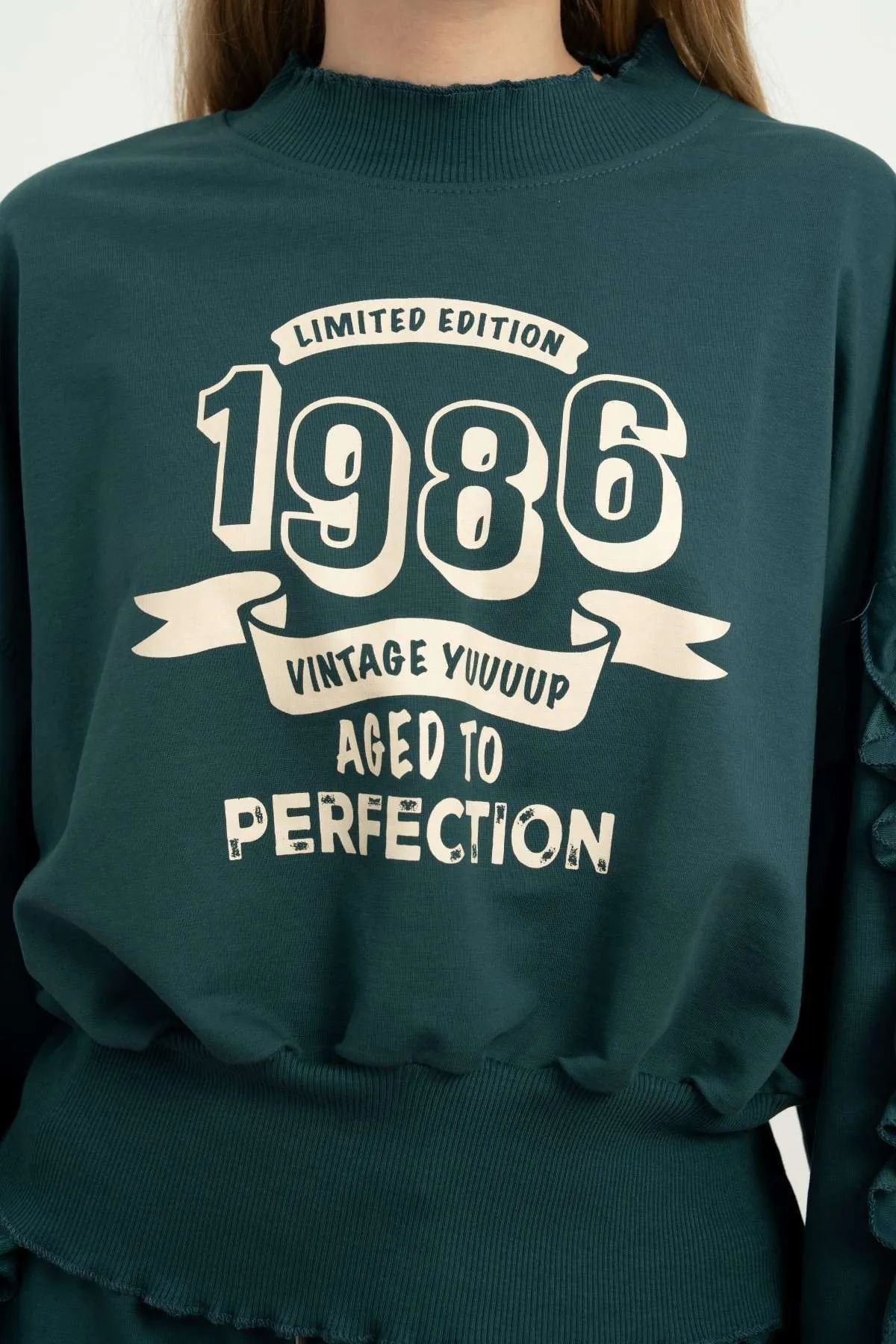9-15 Yaş Vıntage Perfection Kız Çocuk Takım-Petrol