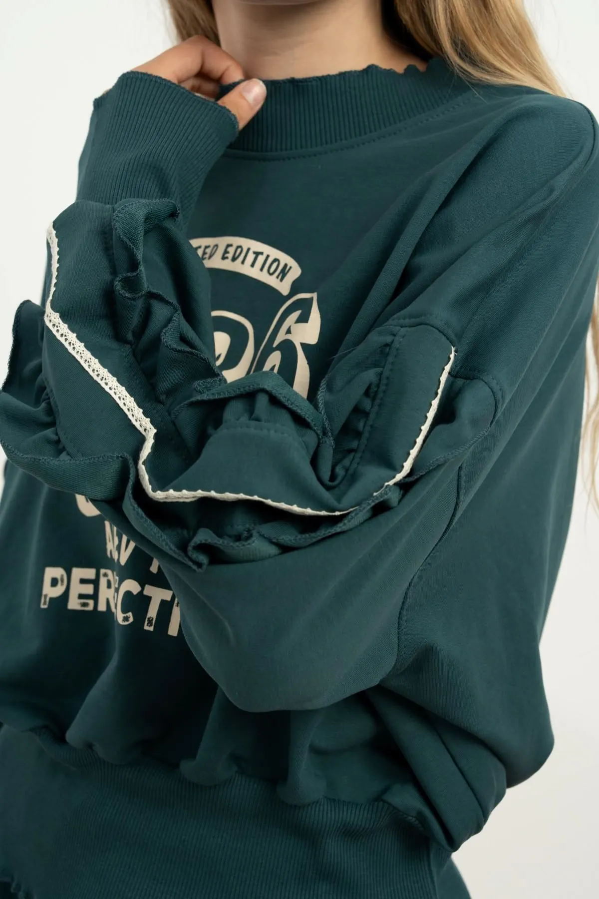 9-15 Yaş Vıntage Perfection Kız Çocuk Takım-Petrol