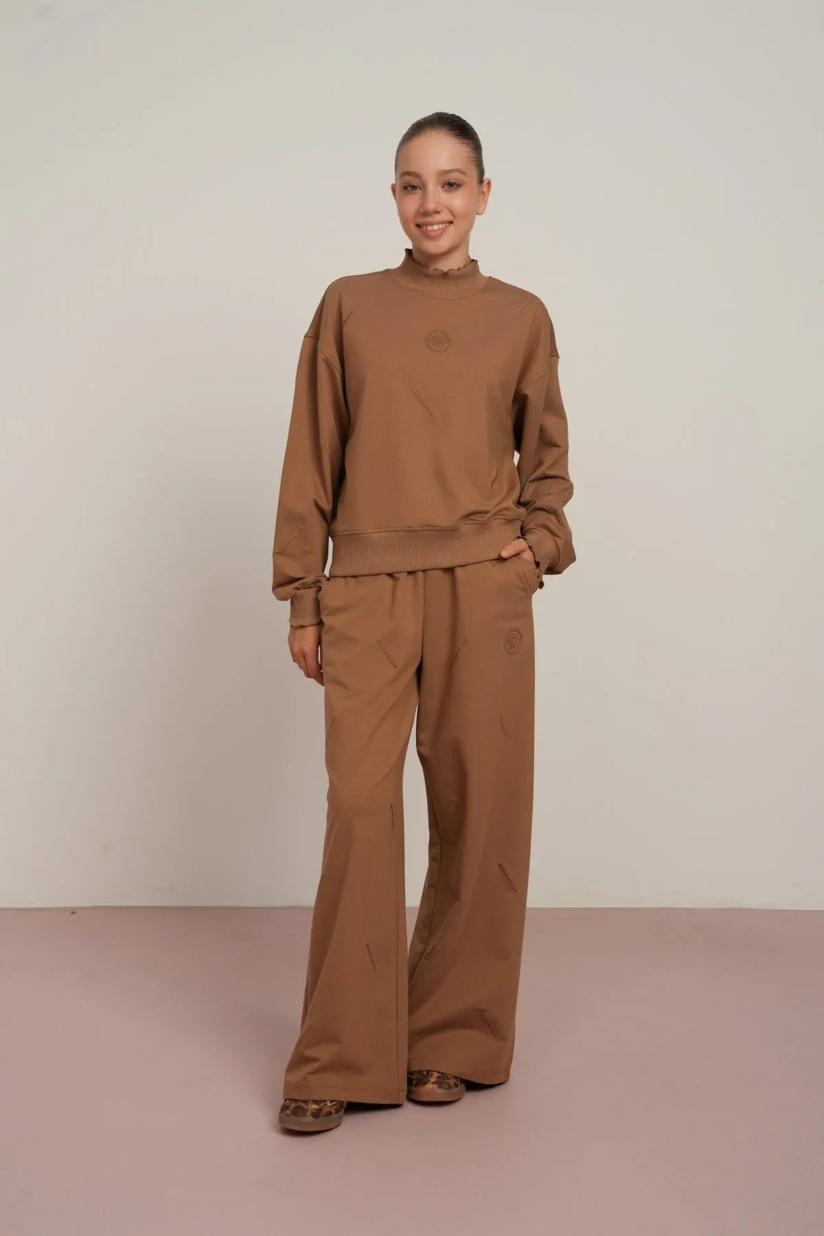 9-15 Yaş Nest Love Kız Çocuk Takım-Camel