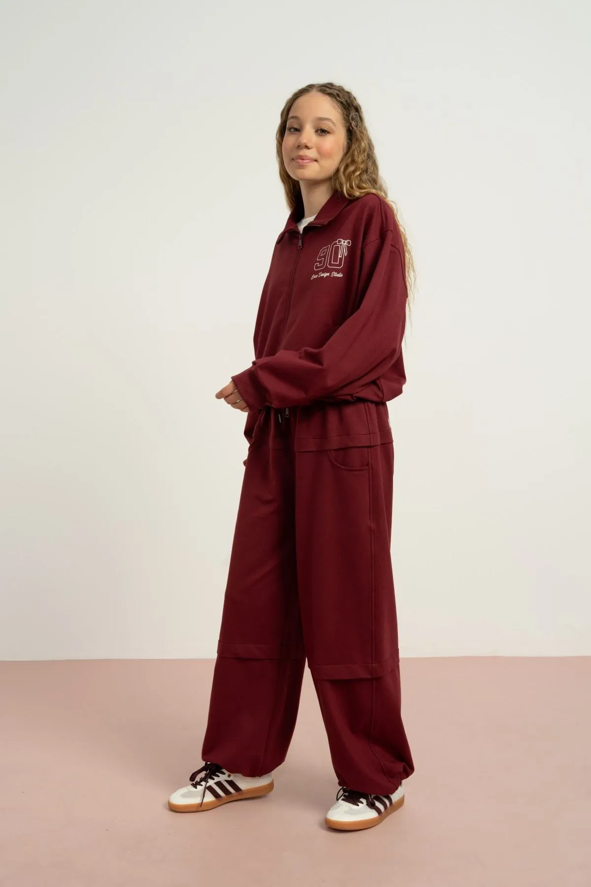 9-15 Yaş Stevle Mode Kız Çocuk Takım-Bordo