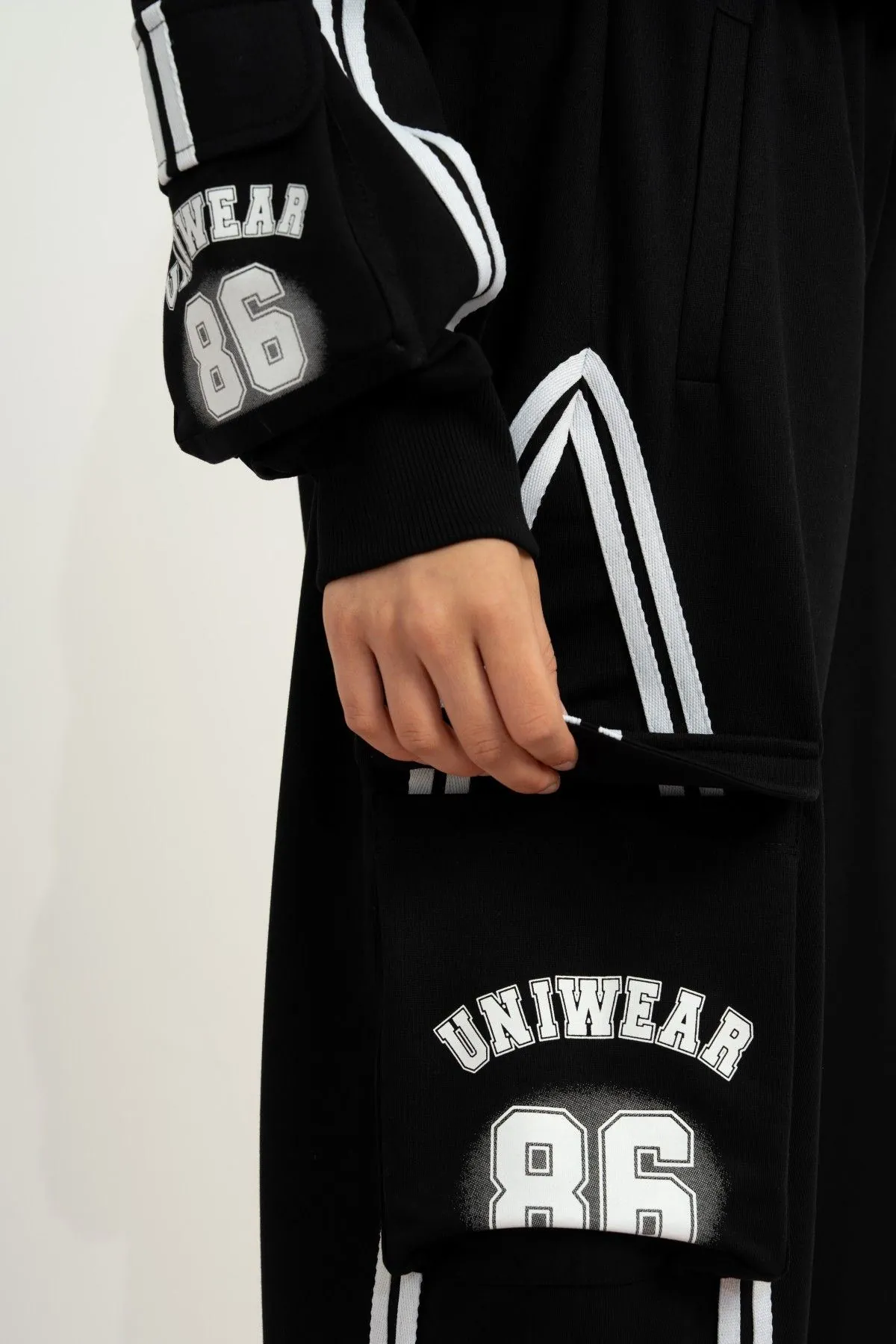 9-15 Yaş Uniwear Luna Kız Çocuk Takım-Siyah