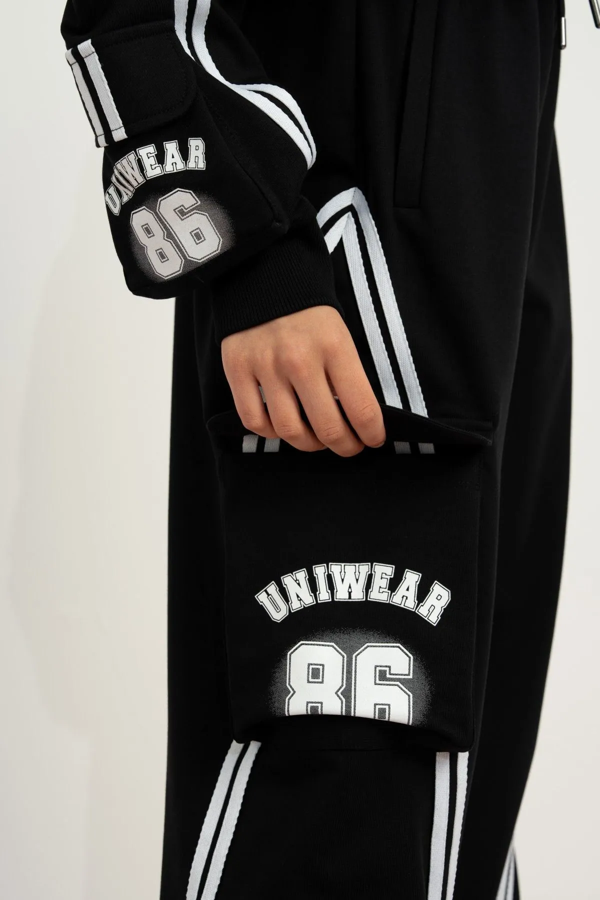 9-15 Yaş Uniwear Luna Kız Çocuk Takım-Siyah