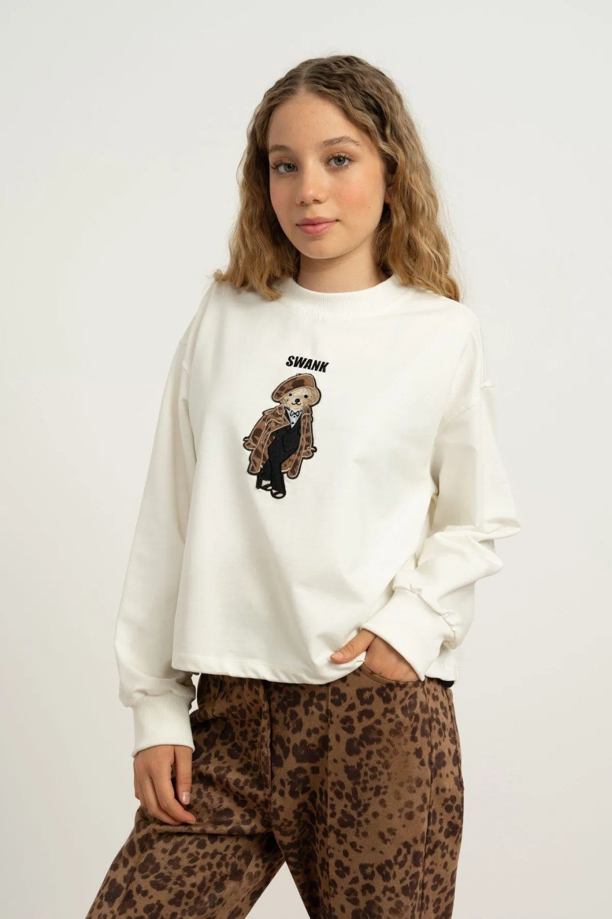 9-15 Yaş Swank Bear Leo Kız Çocuk Takım-Latte