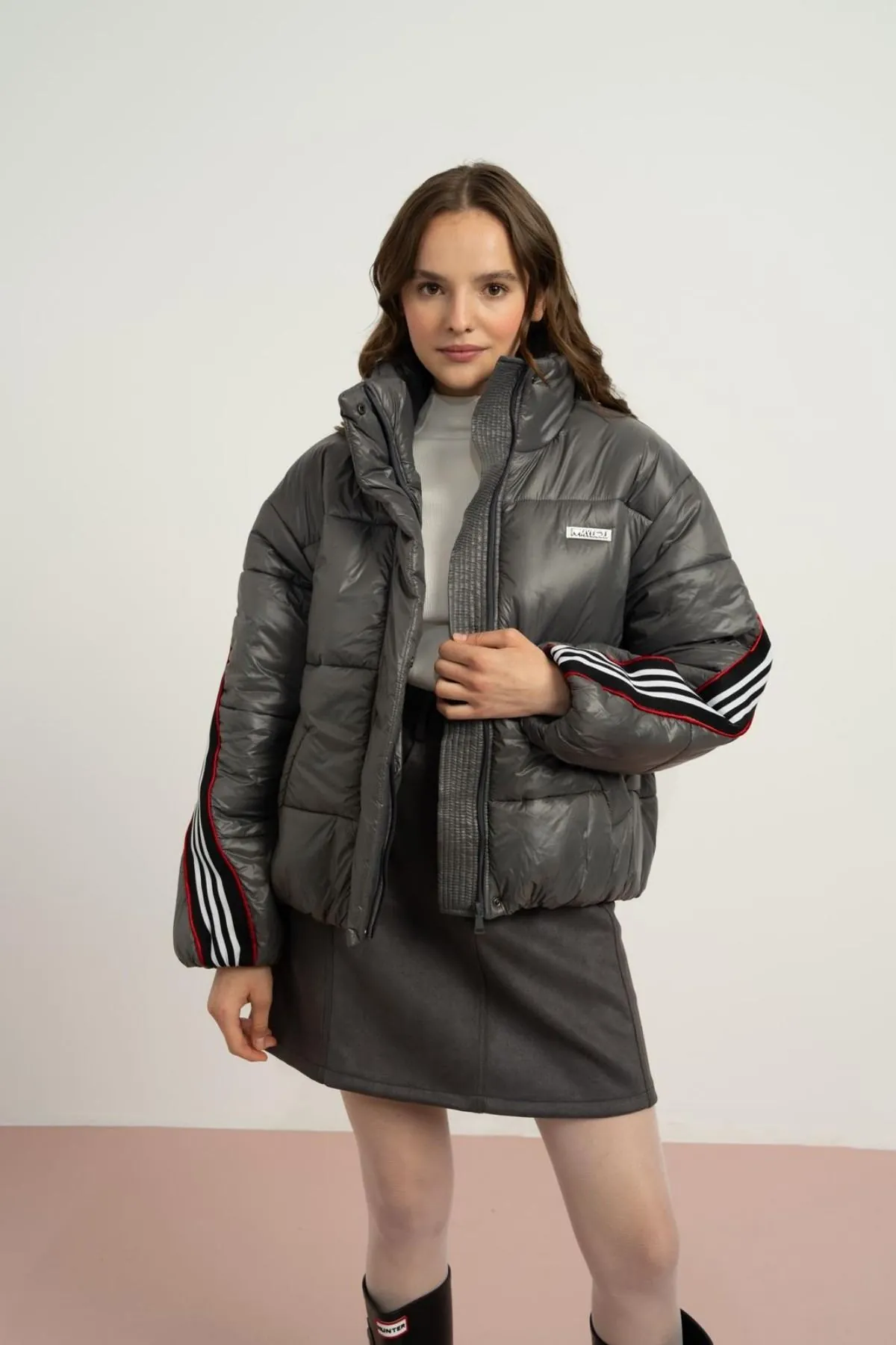 9-15 Yaş Northlight Premium Kız Çocuk Dolgulu Mont-Antrasit