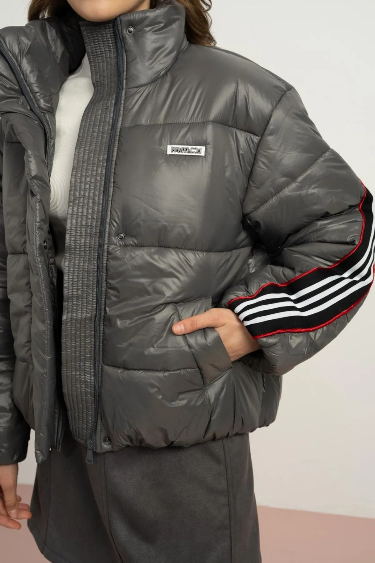 9-15 Yaş Northlight Premium Kız Çocuk Dolgulu Mont-Antrasit