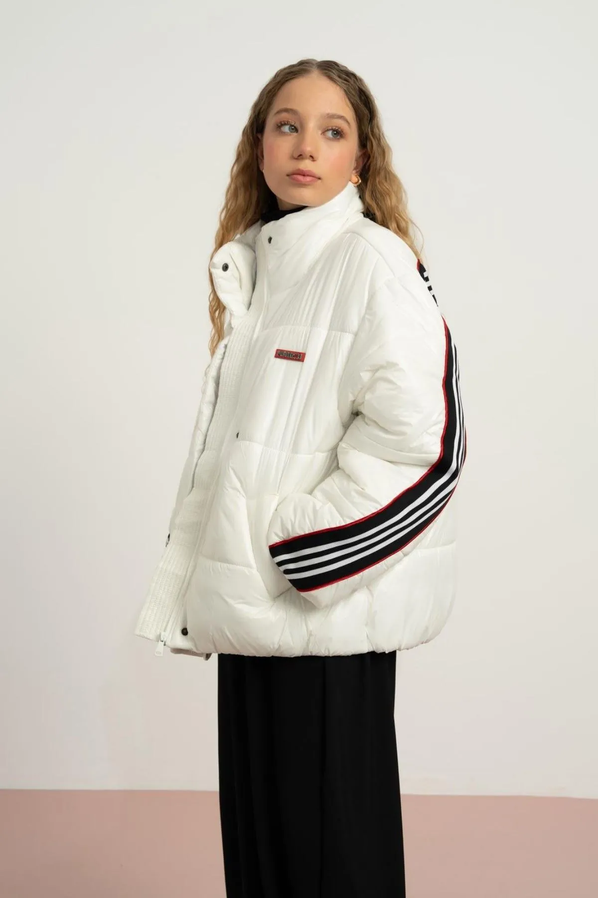 9-15 Yaş Northlight Premium Kız Çocuk Dolgulu Mont-Ekru