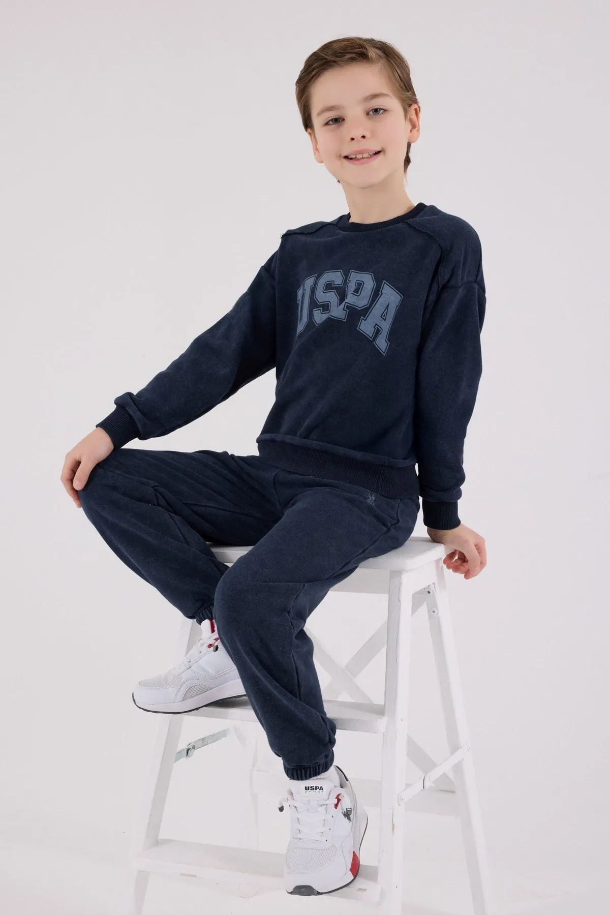4-15 Yaş Lisanslı Us Polo Assn Erkek Çocuk Takım-Lacivert