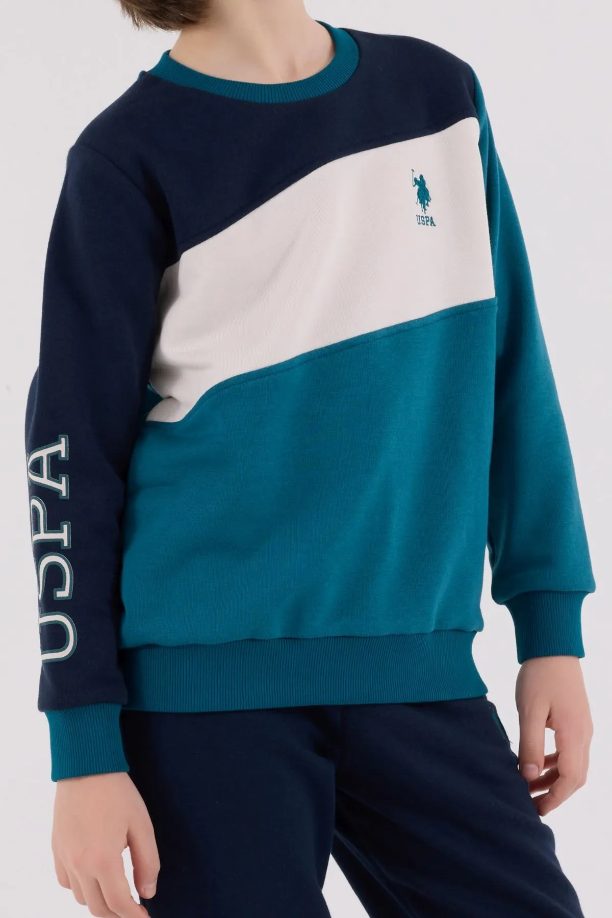 4-15 Yaş Lisanslı Us Polo Assn Erkek Çocuk Takım-Petrol