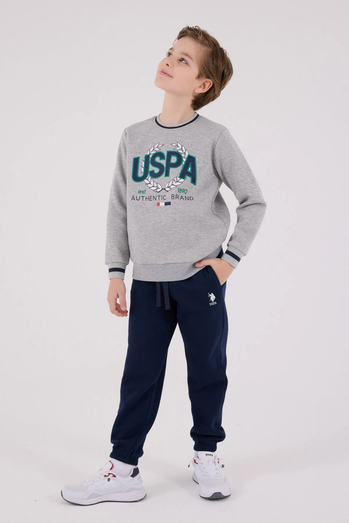 4-15 Yaş Lisanslı Us Polo Assn Erkek Çocuk Takım-Uzay Grisi