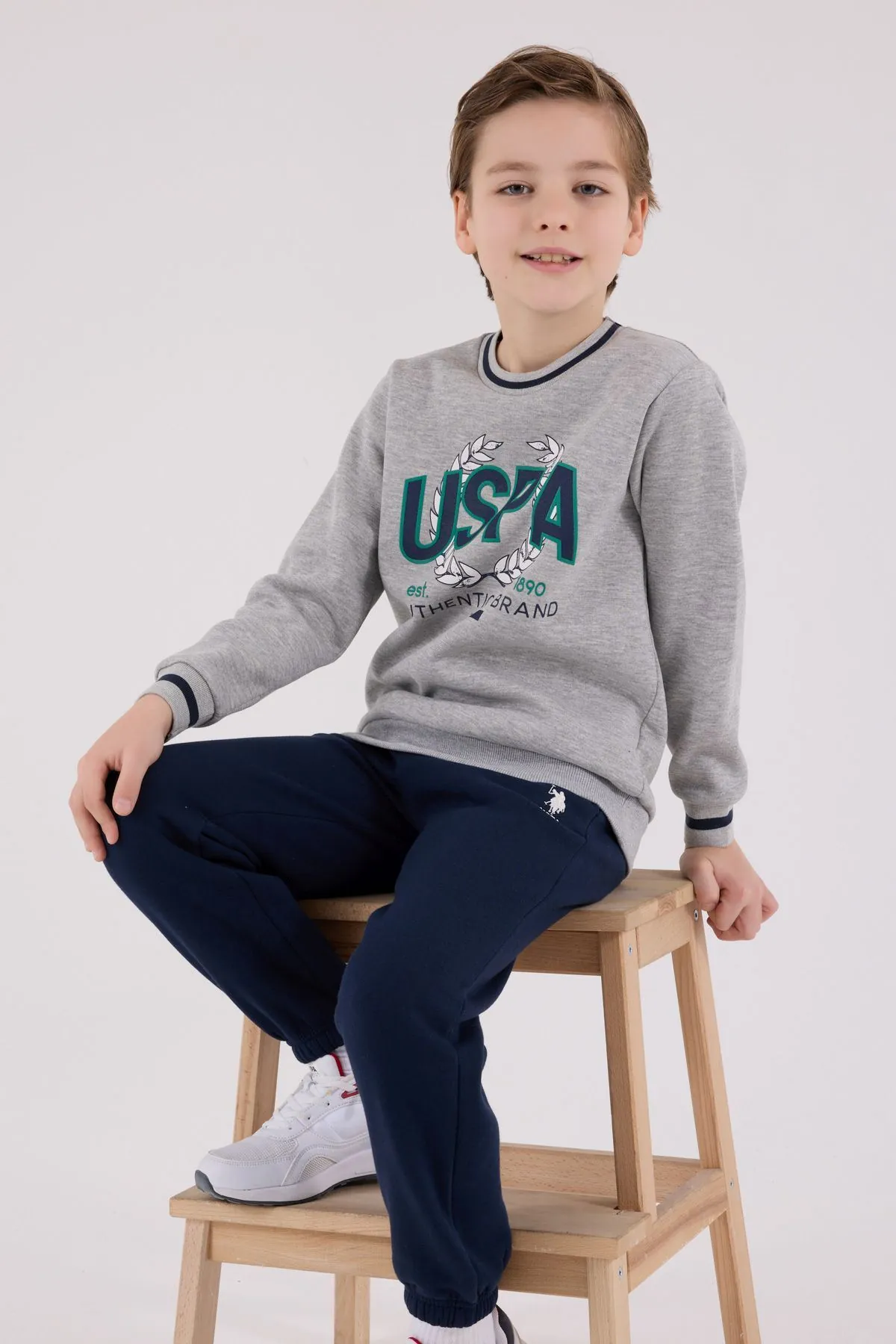 4-15 Yaş Lisanslı Us Polo Assn Erkek Çocuk Takım-Uzay Grisi