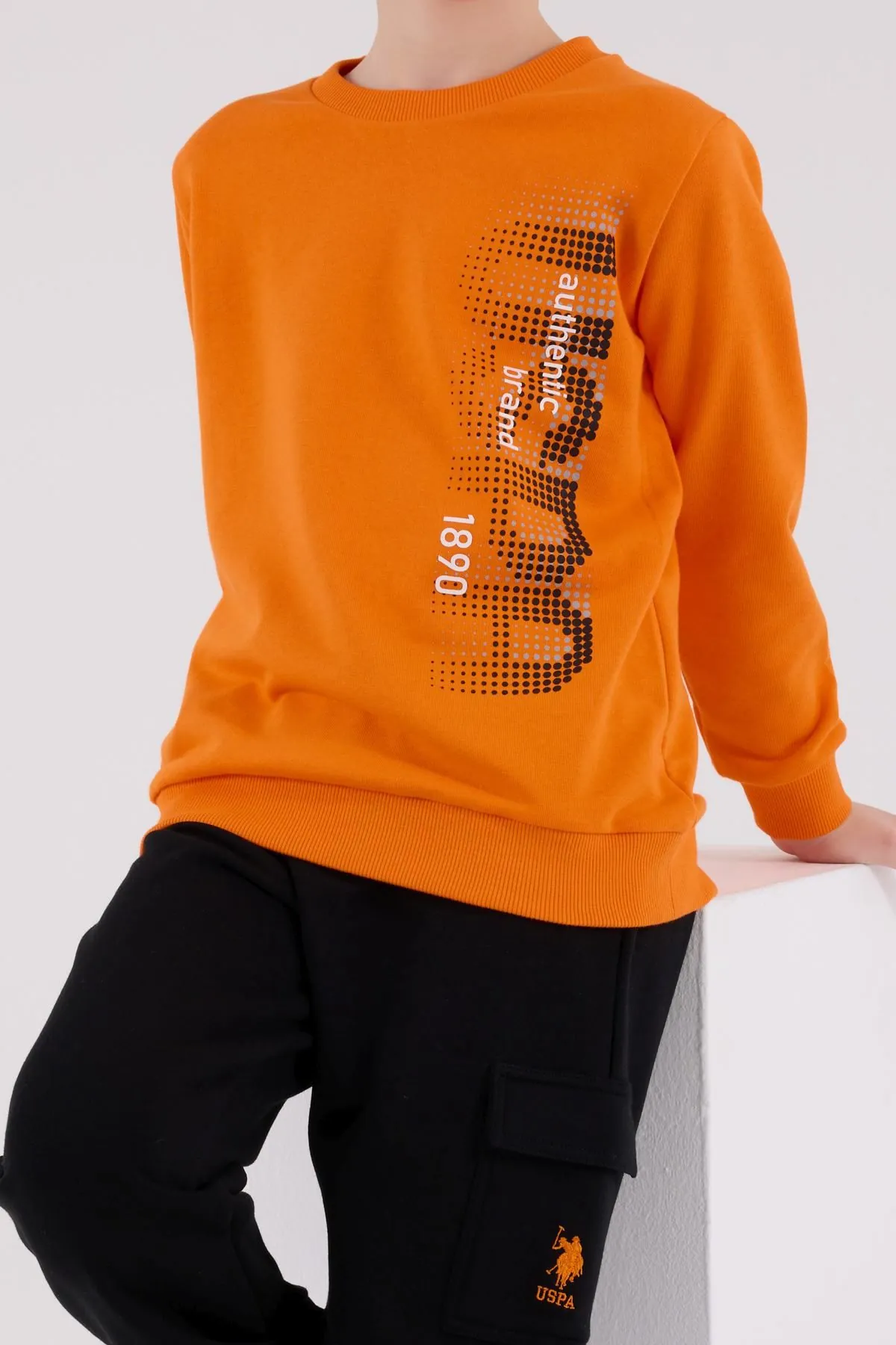 4-15 Yaş Lisanslı Us Polo Assn Erkek Çocuk Takım-Oranj