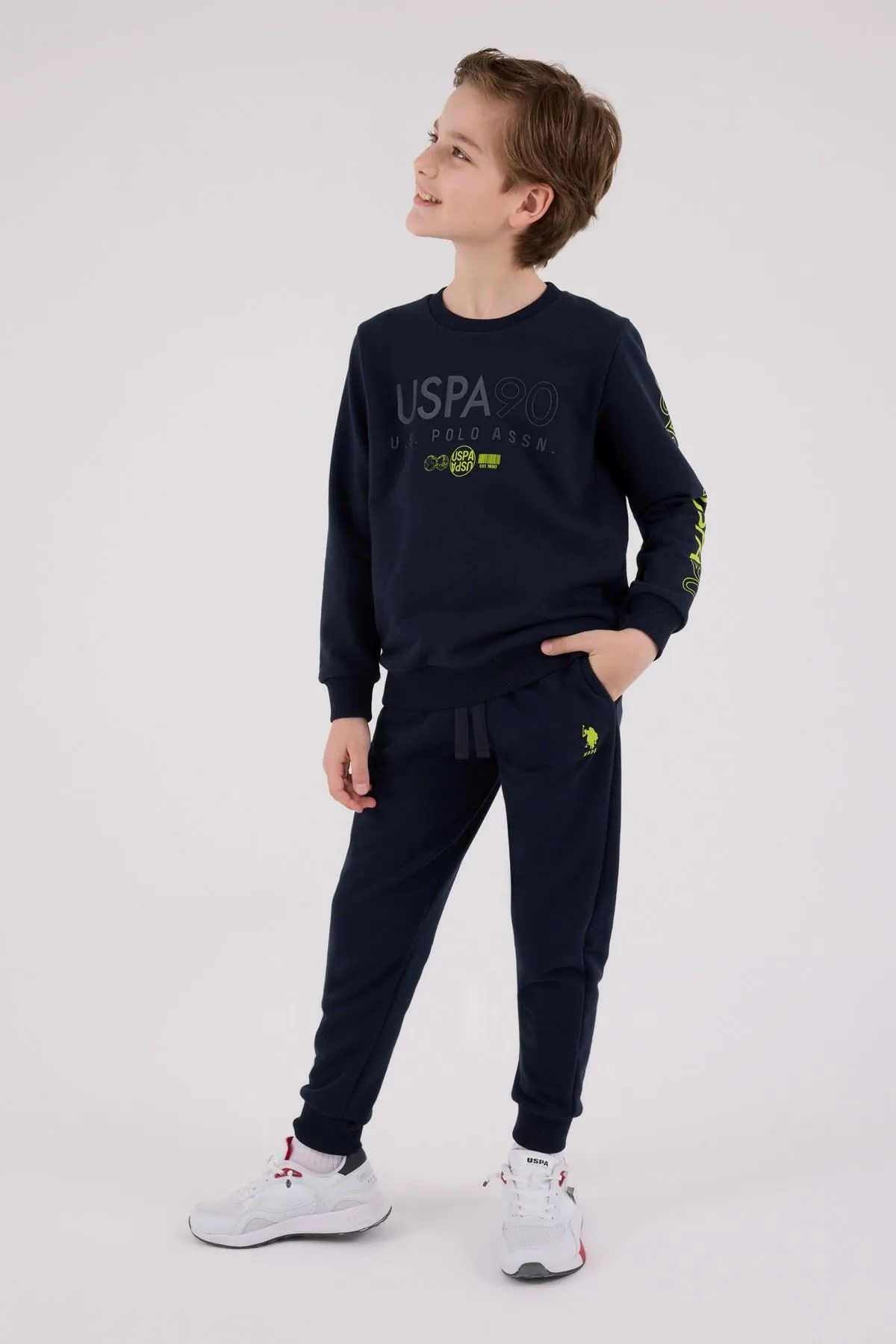 4-15 Yaş Lisanslı Us Polo Assn Erkek Çocuk Takım-Lacivert