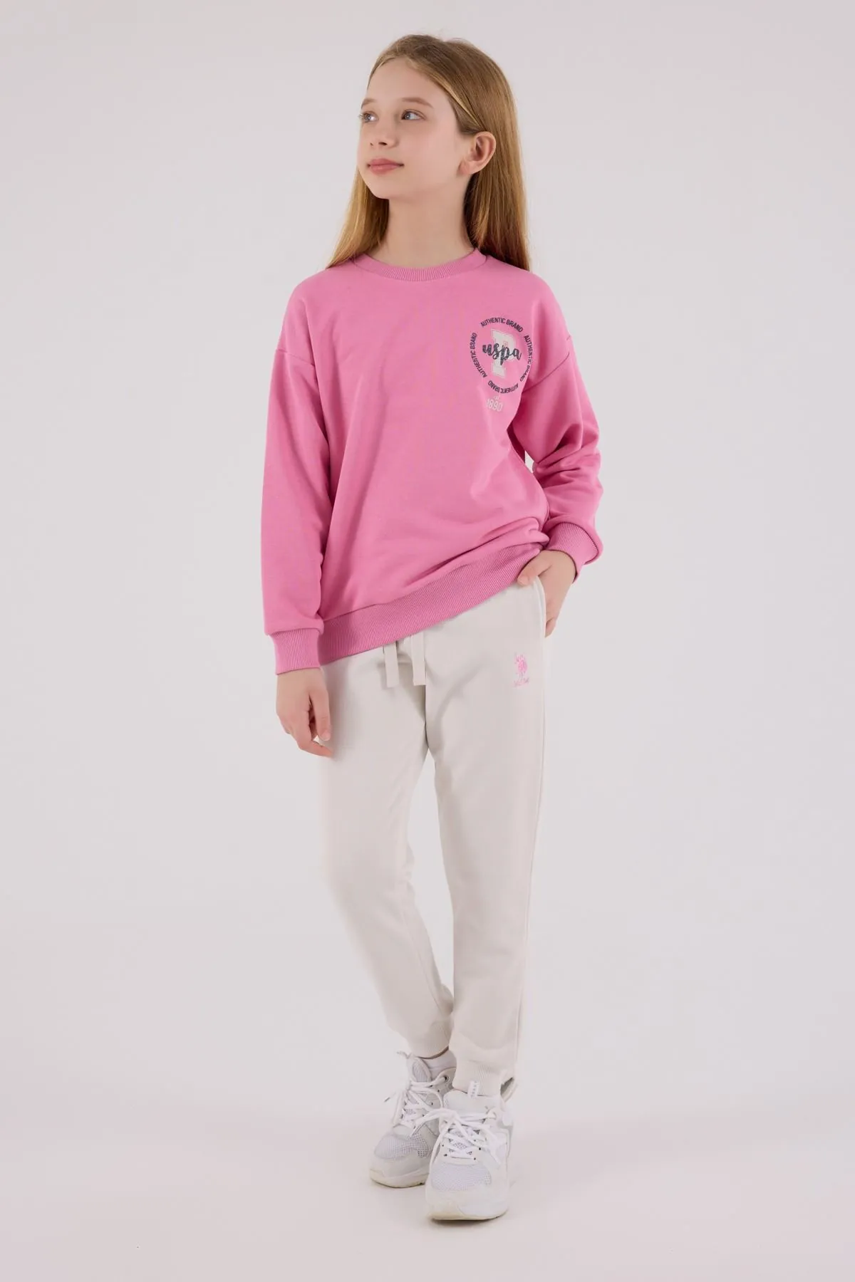 4-15 Yaş Lisanslı Us Polo Assn Kız Çocuk Takım-Şeker Pembe