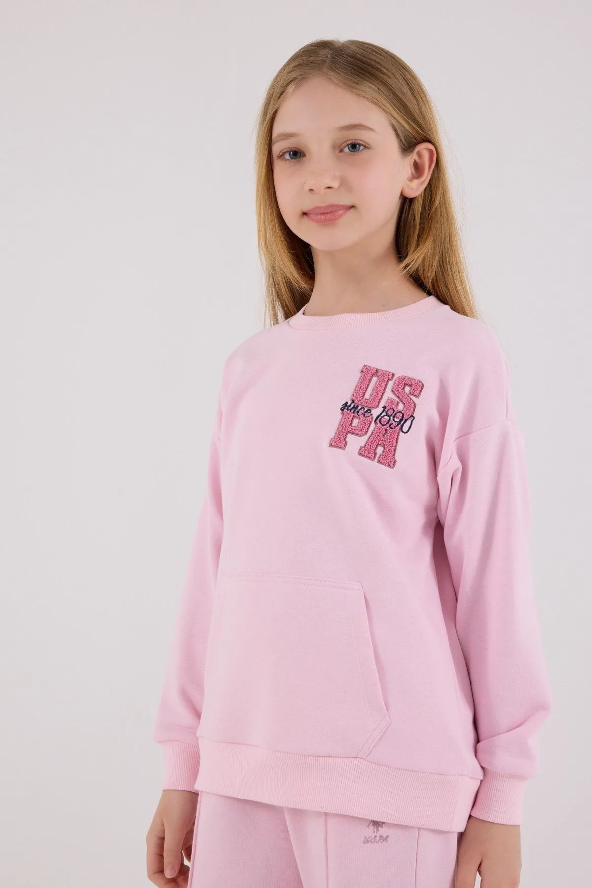 4-15 Yaş Lisanslı Us Polo Assn Kız Çocuk Takım-Şeker Pembe