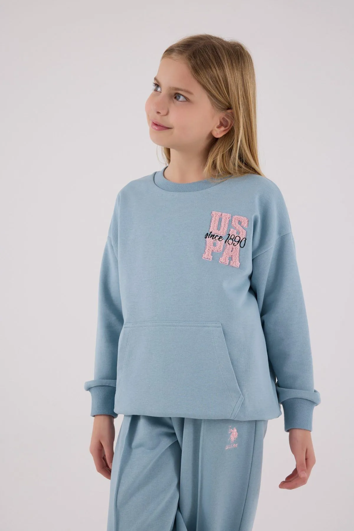 4-15 Yaş Lisanslı Us Polo Assn Kız Çocuk Takım-Mavi