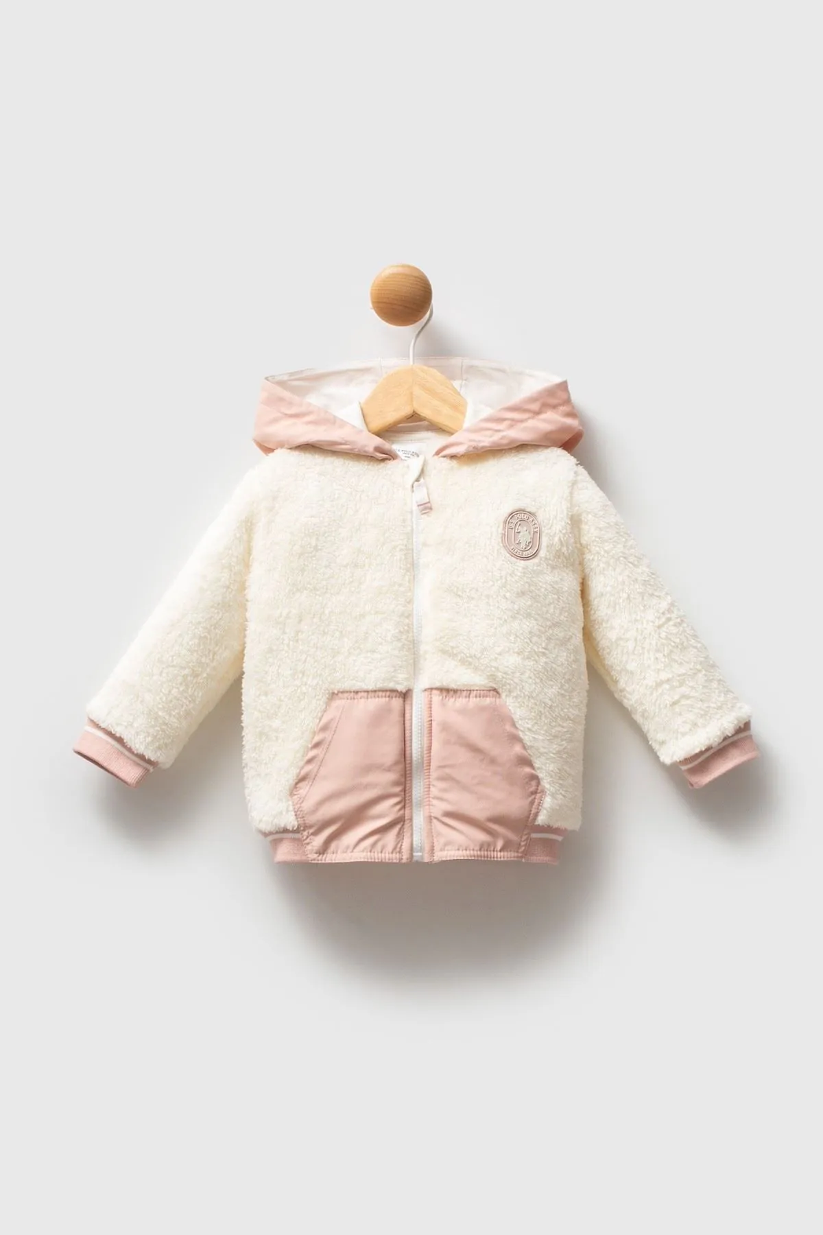 6-36 Ay Lisanslı Us Polo Assn Kız Bebek Mont-Ekru