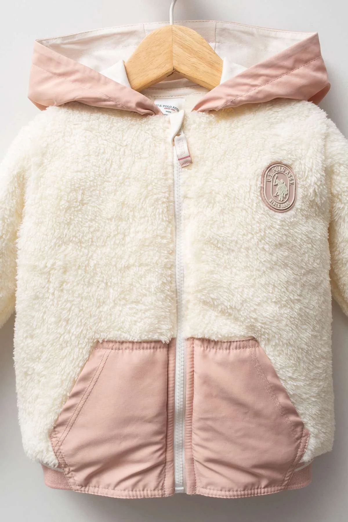 6-36 Ay Lisanslı Us Polo Assn Kız Bebek Mont-Ekru