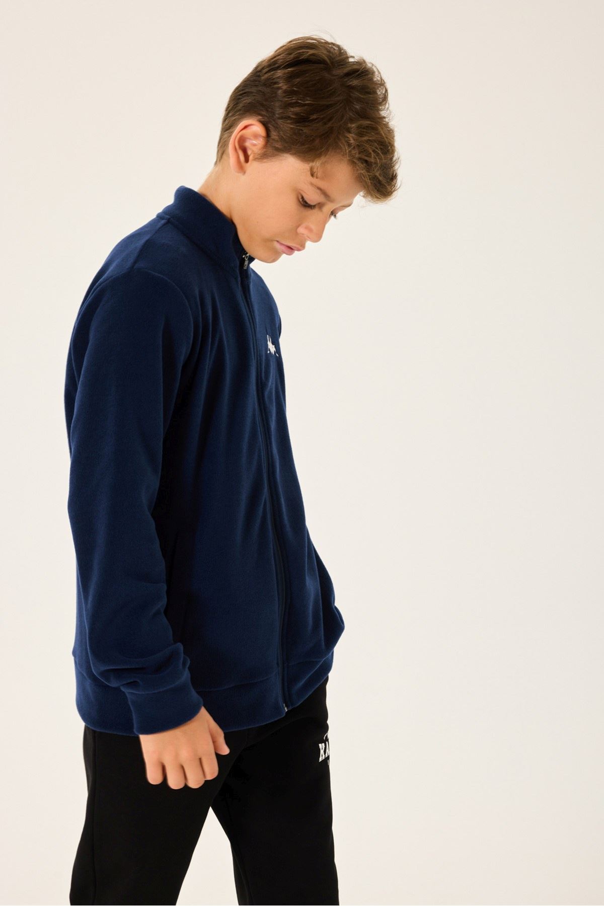 5-16 Yaş Lisanslı Kappa Erkek Çocuk Hırka-Lacivert