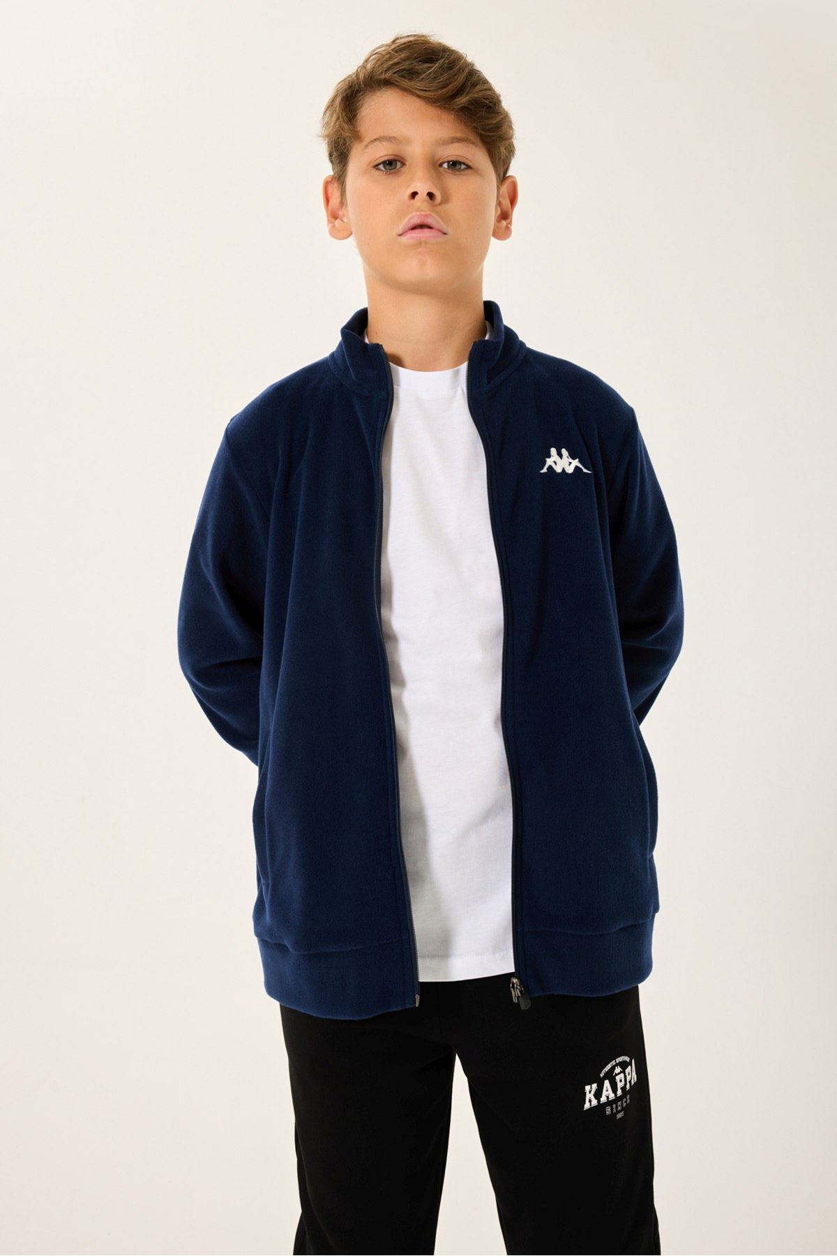 5-16 Yaş Lisanslı Kappa Erkek Çocuk Hırka-Lacivert