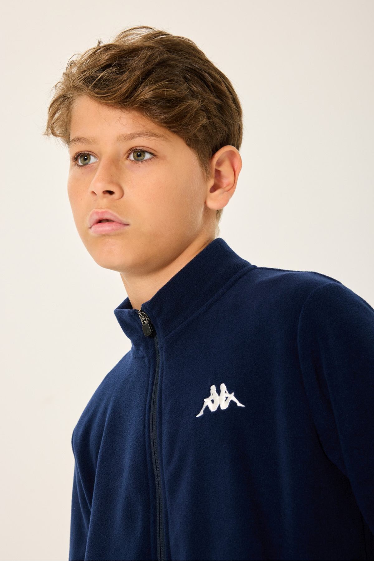 5-16 Yaş Lisanslı Kappa Erkek Çocuk Hırka-Lacivert