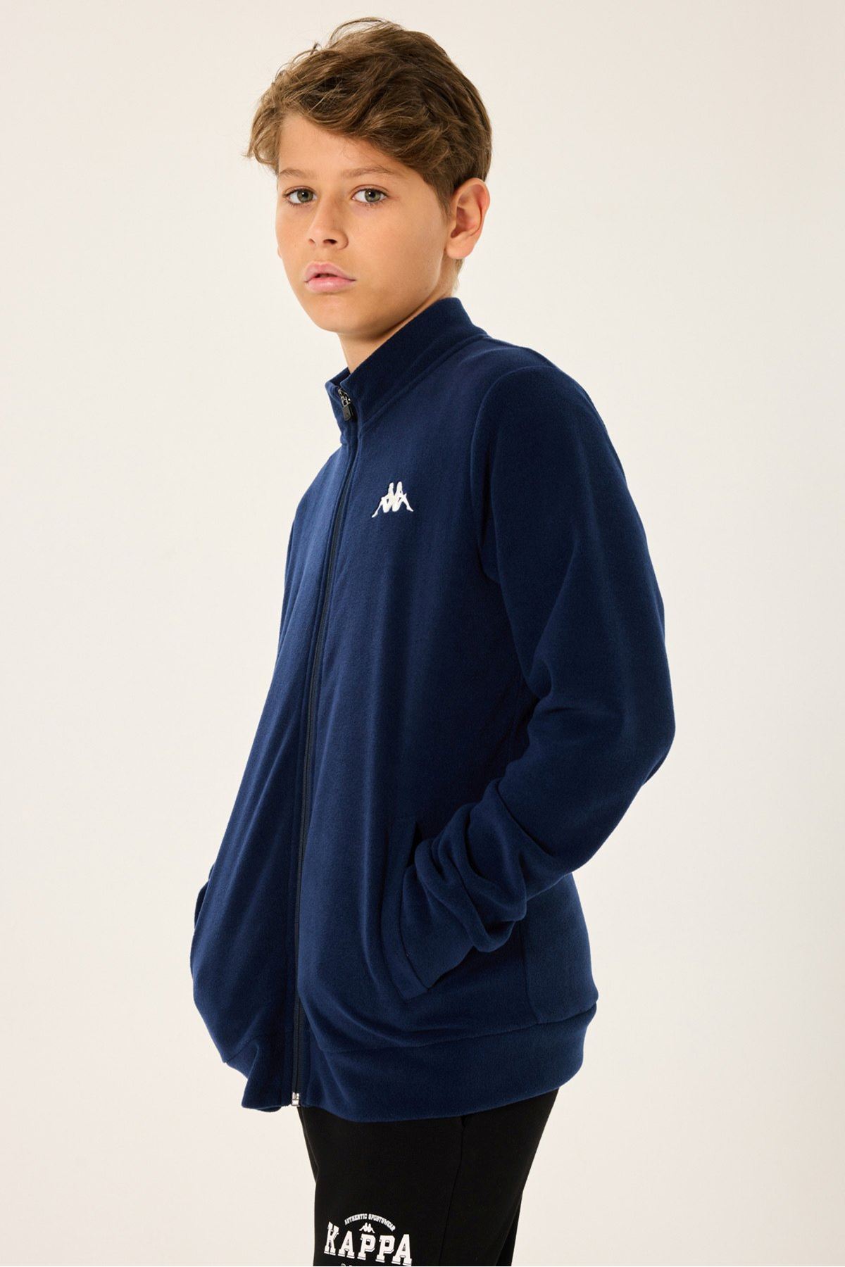5-16 Yaş Lisanslı Kappa Erkek Çocuk Hırka-Lacivert