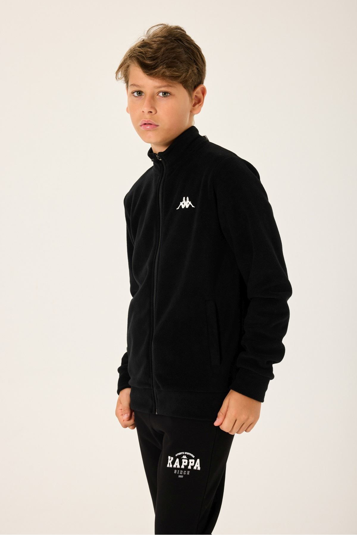 5-16 Yaş Lisanslı Kappa Erkek Çocuk Hırka-Siyah